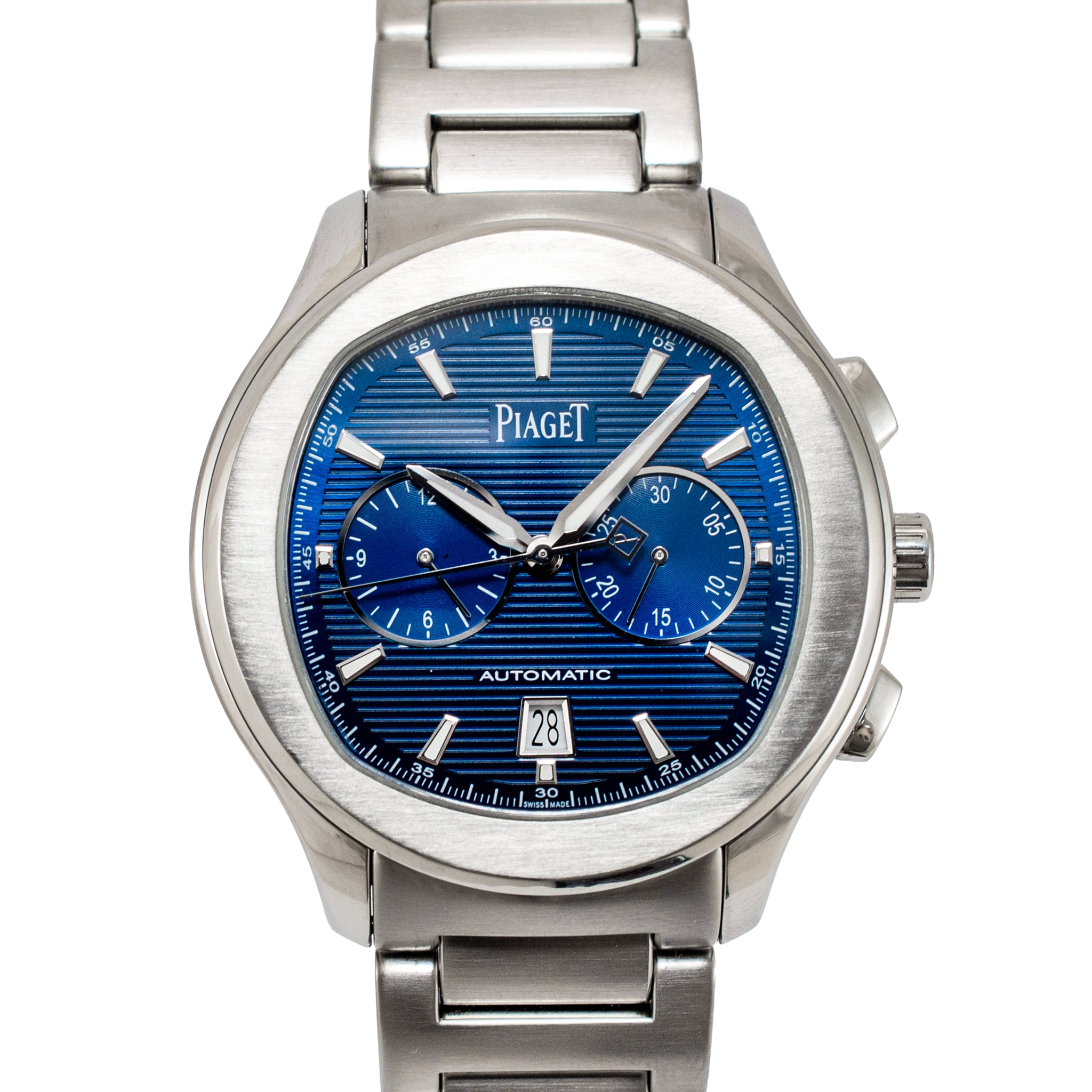 Piaget Polo S Chronograph 42MM g0a41006 Blue Dial Stainless Steel Watch