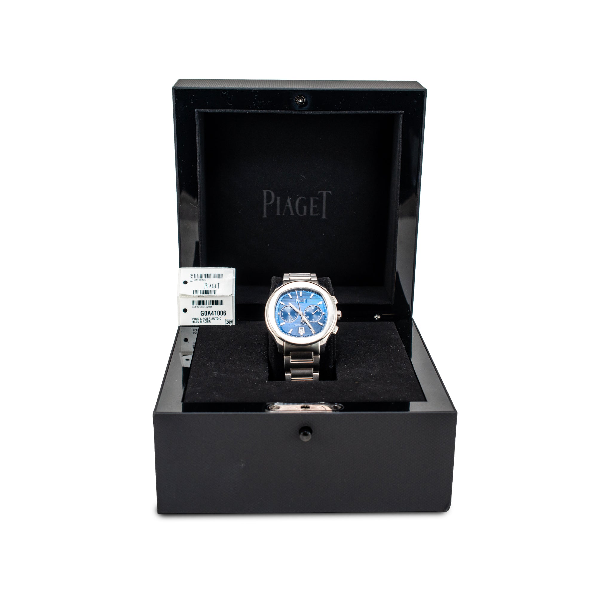 Piaget Polo S Chronograph 42MM g0a41006 Blue Dial Stainless Steel Watch