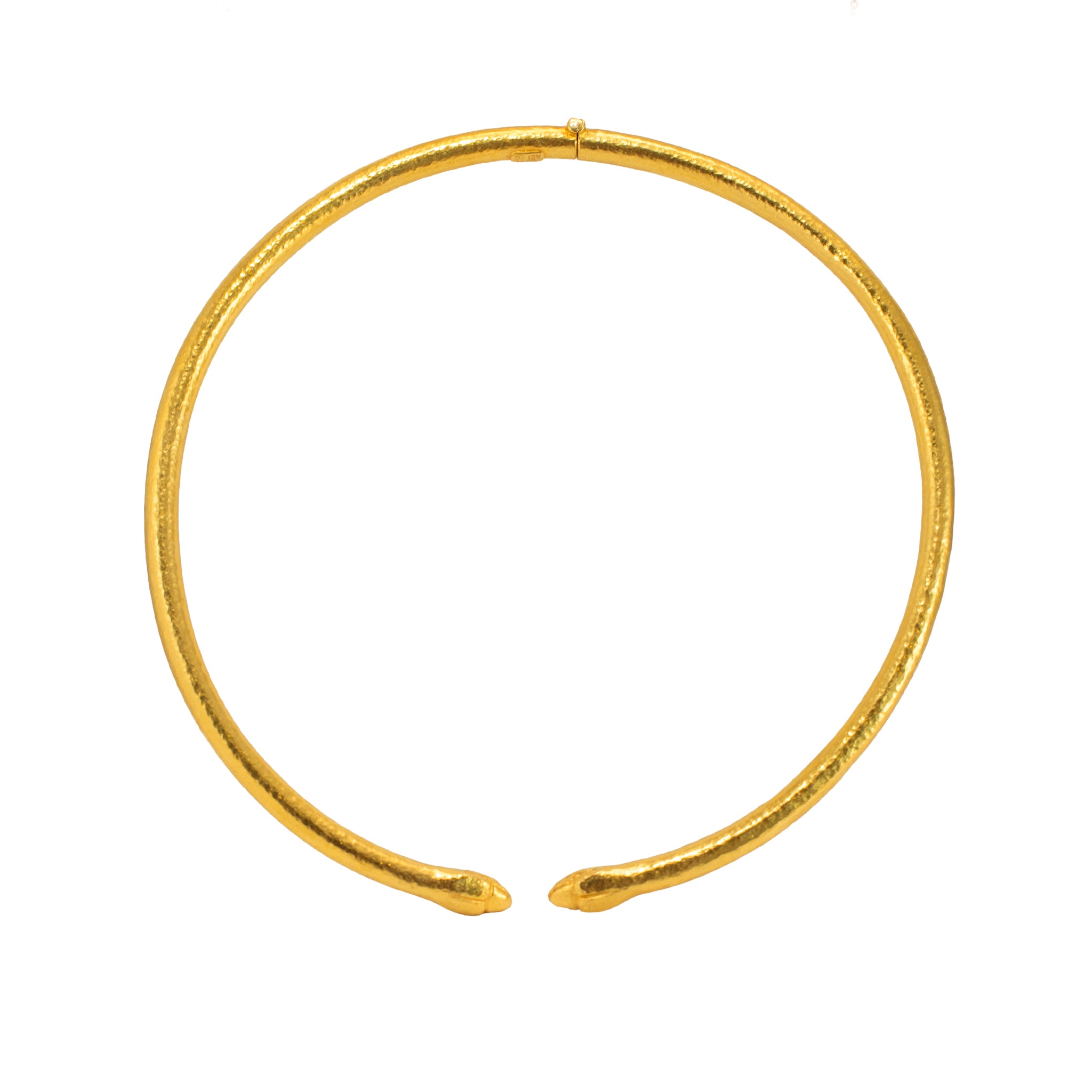 Vintage Lalaounis Solid 22K Gold Greek Double Snake Hinged Collar Necklace