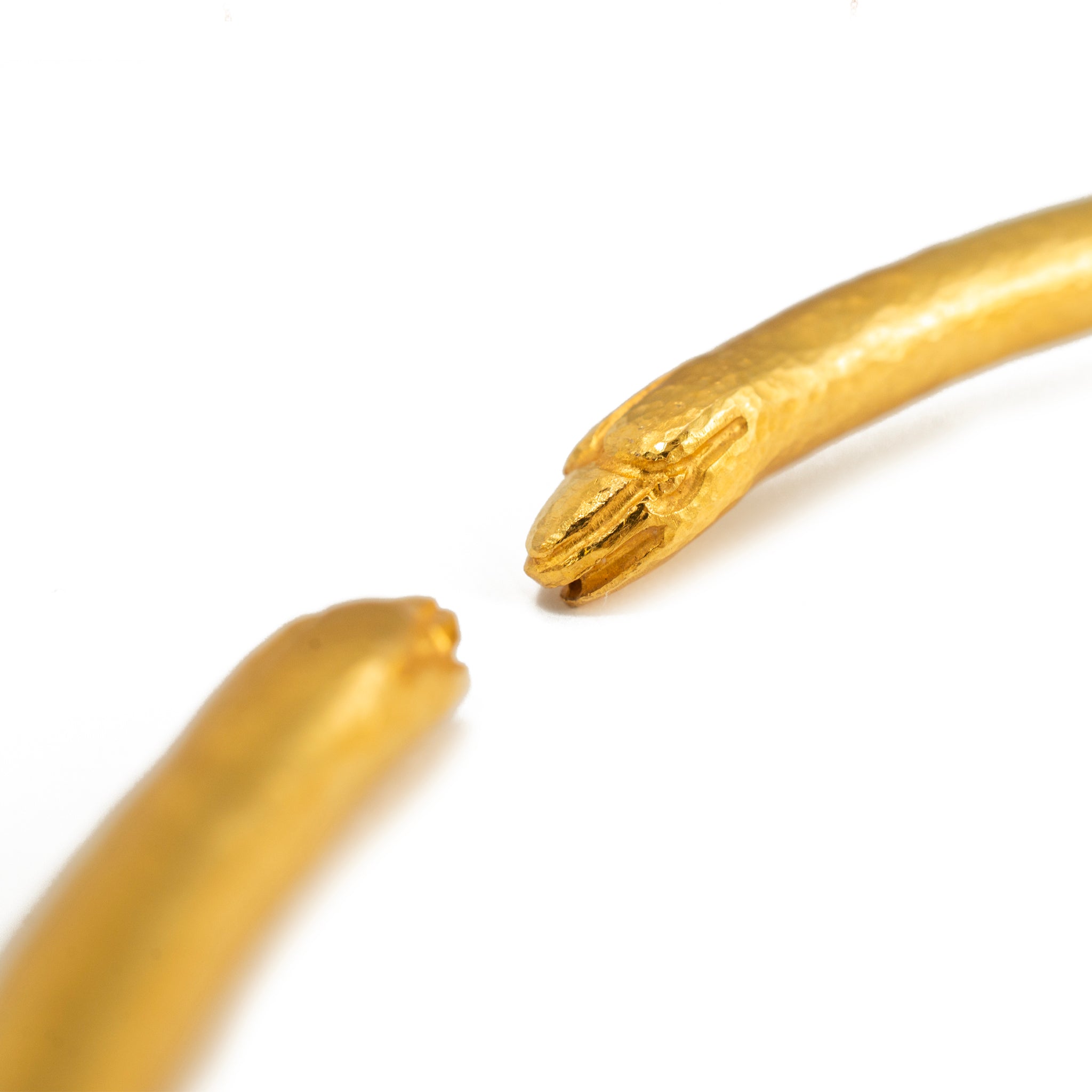 Vintage Lalaounis Solid 22K Gold Greek Double Snake Hinged Collar Necklace