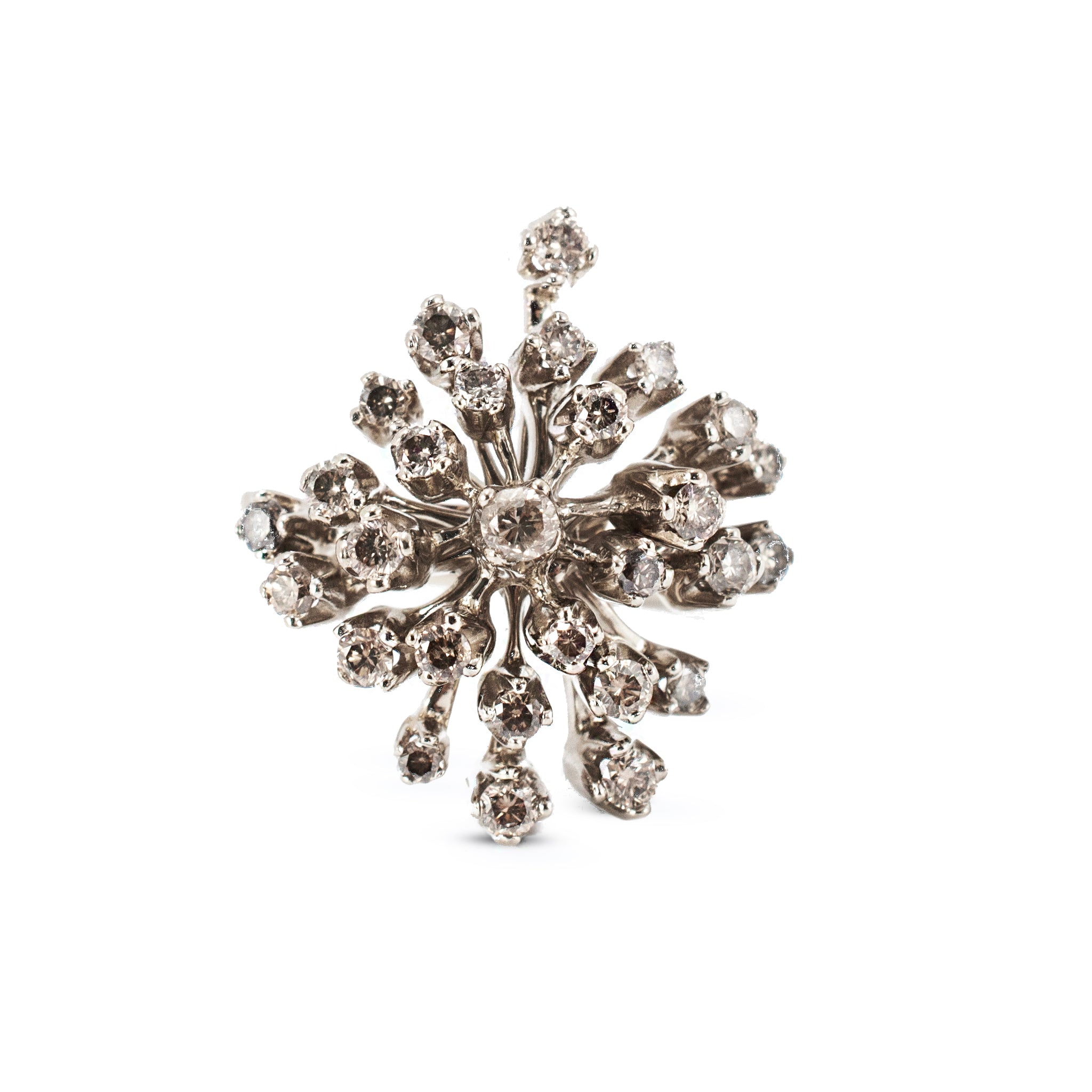 H. Stern Snow Flake 18K Noble Gold 1.23ct Diamond Rose Pink Gold Cocktail Ring