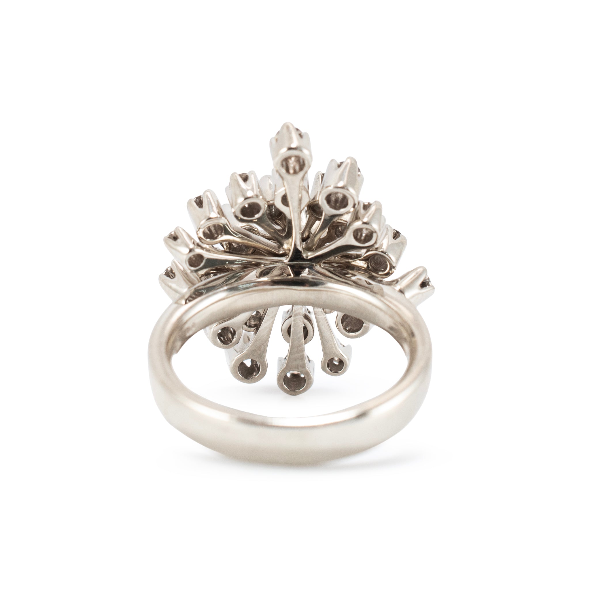 H.Stern Snow Flake 18K Noble Gold 1.23ct Diamond Rose Pink Gold Cocktail Ring