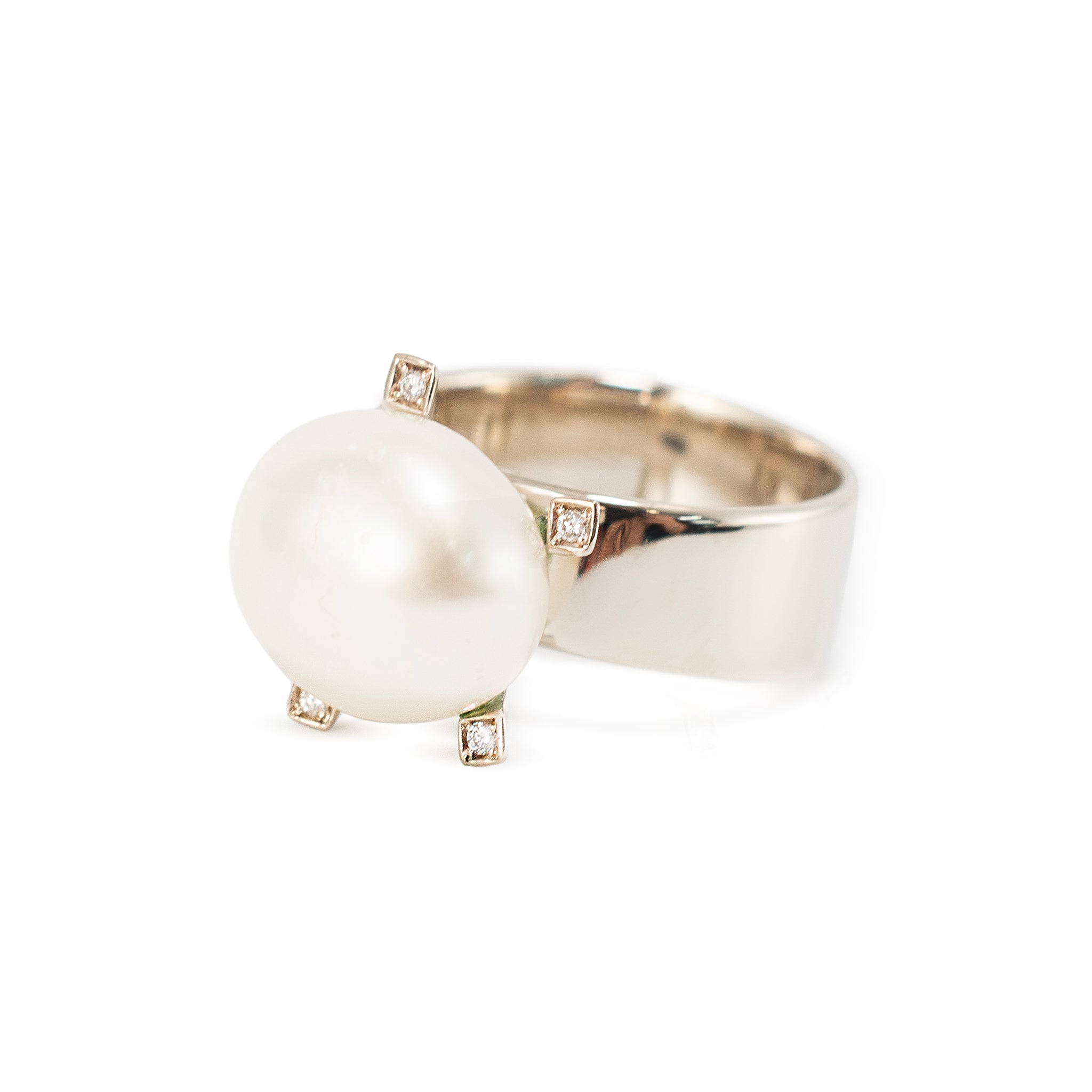 H.Stern Pérolas 18K Noble Gold Rose Pink Gold Diamond Pearl Cocktail Ring
