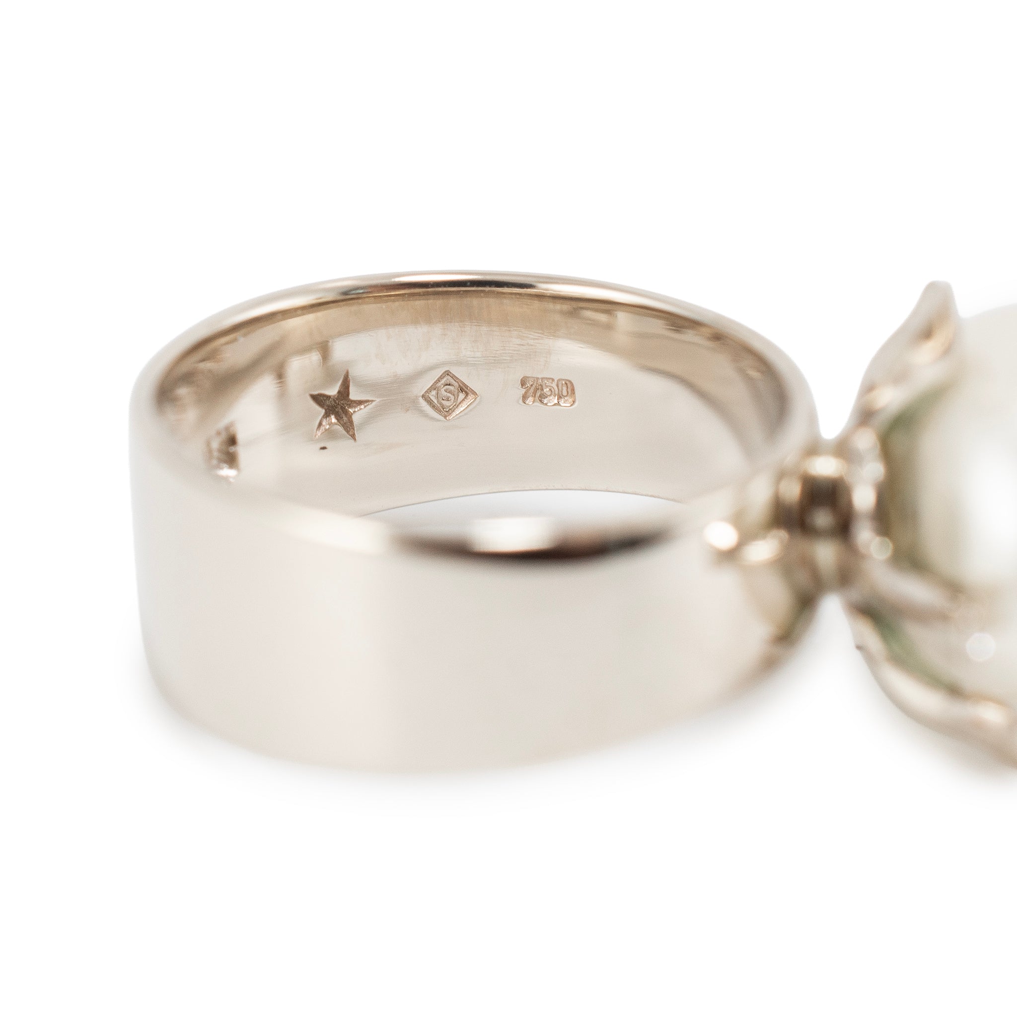 H.Stern Pérolas 18K Noble Gold Rose Pink Gold Diamond Pearl Cocktail Ring