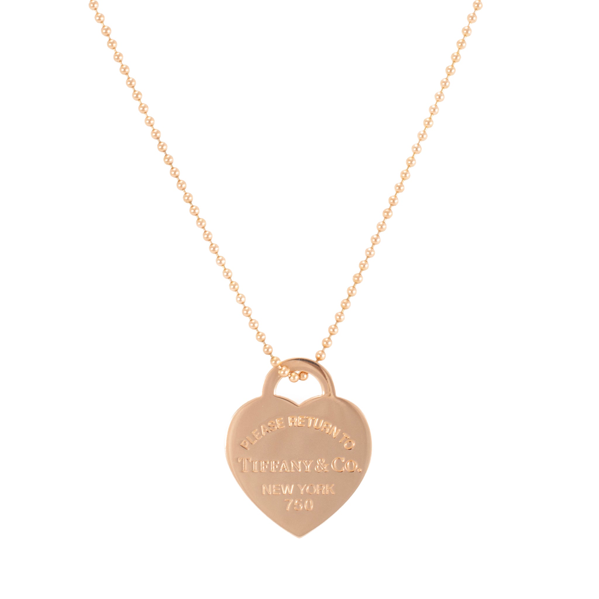 Tiffany & Co. Return to Tiffany Large Heart Tag 18K Rose Gold Pendant Necklace