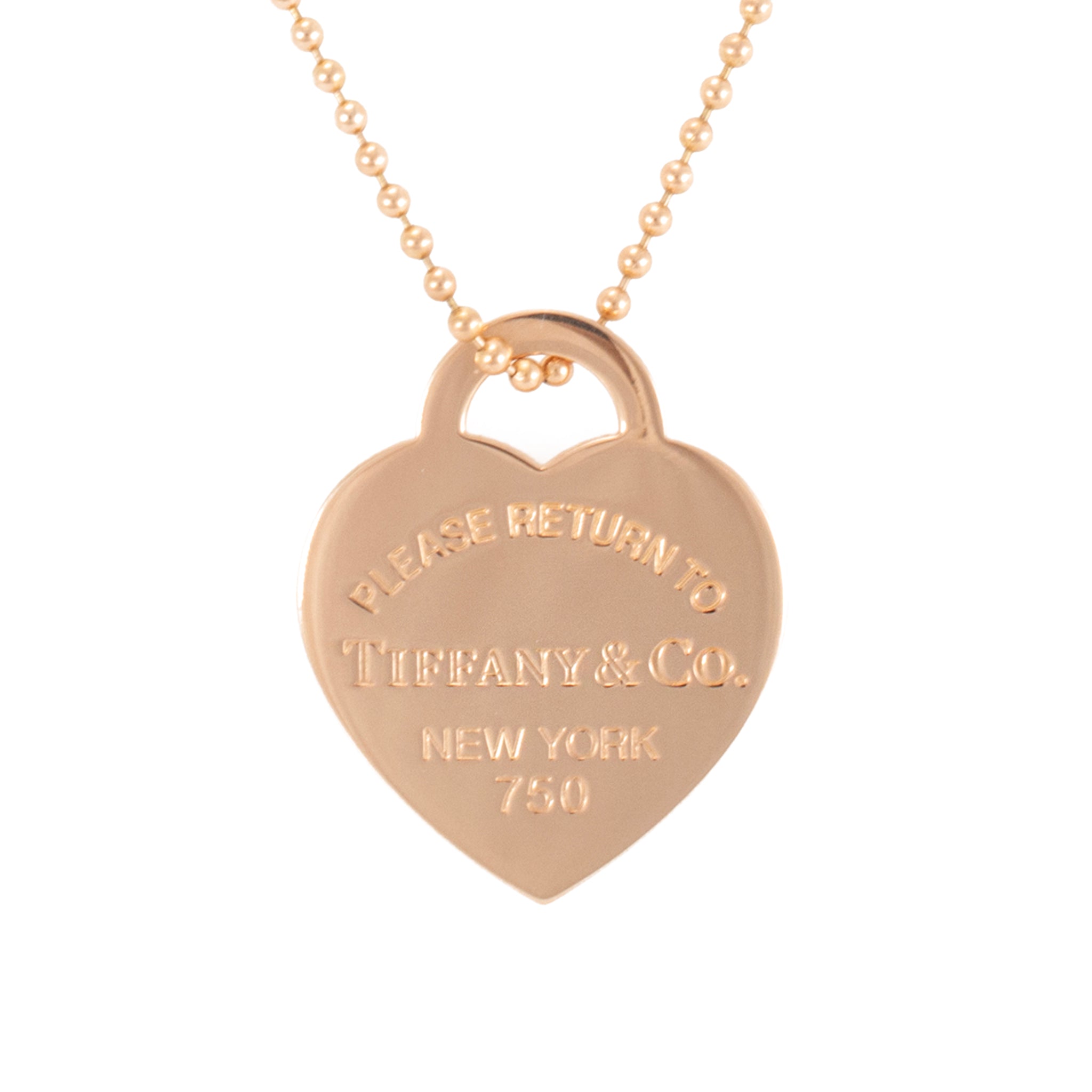 Tiffany & Co. Return to Tiffany Large Heart Tag 18K Rose Gold Pendant Necklace