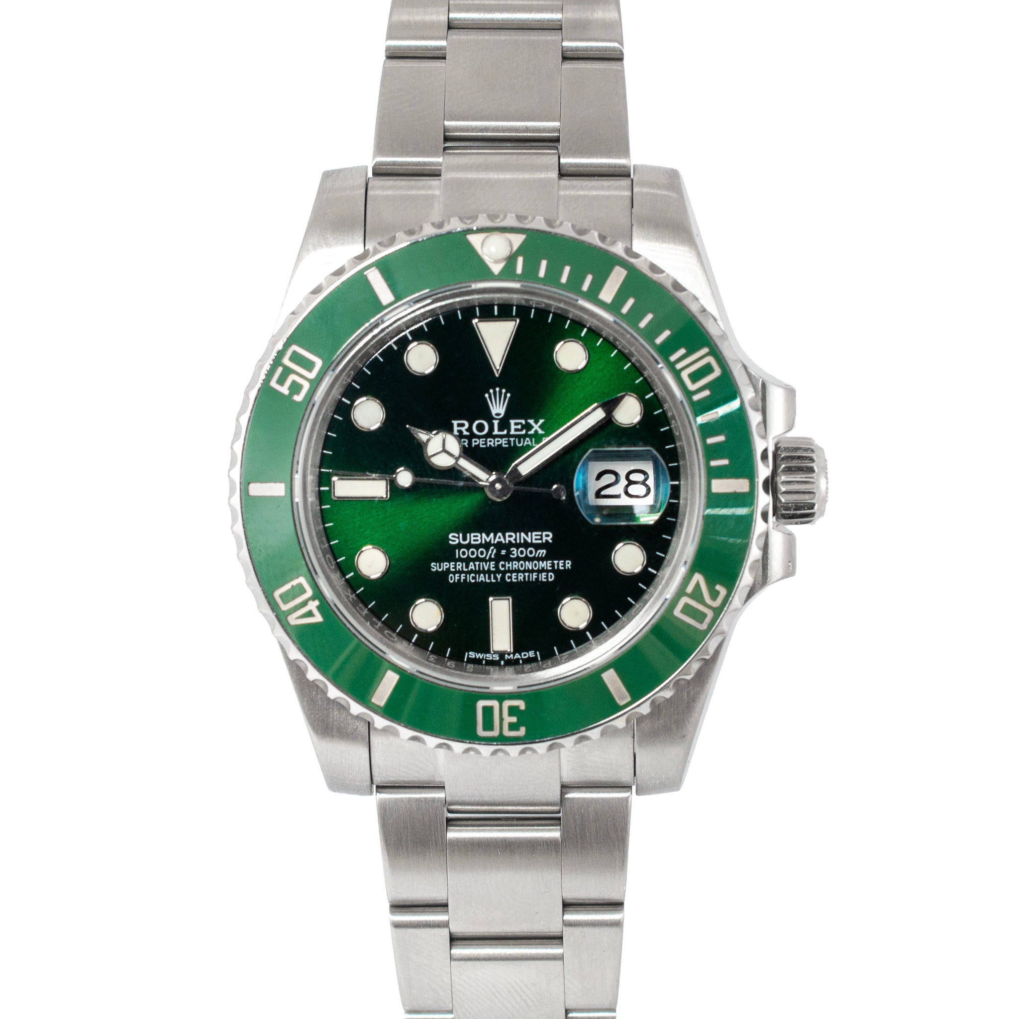 Rolex Submariner Date 40MM 116610LV Hulk Green Dial Oyster Ceramic Steel Watch