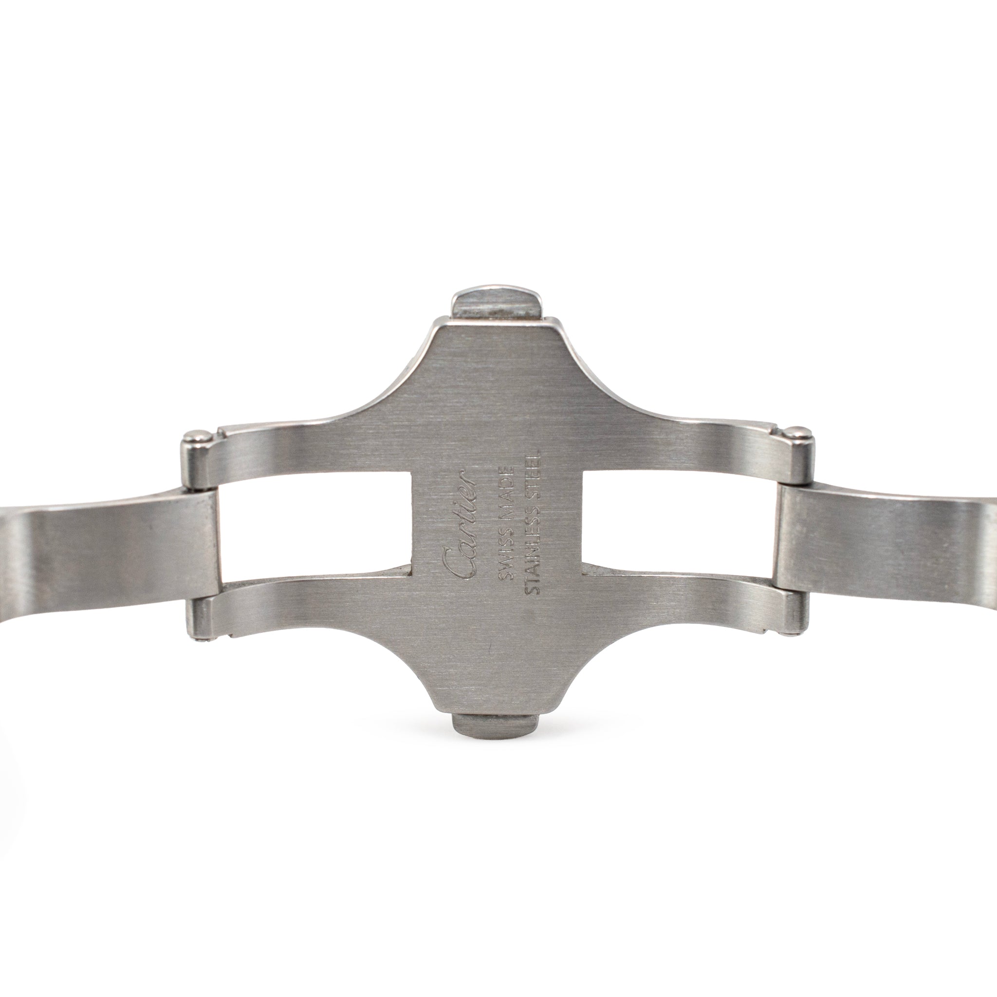 Cartier Santos 100 38MM X 51MM 2656 XL Roman Black Leather Stainless Steel Watch