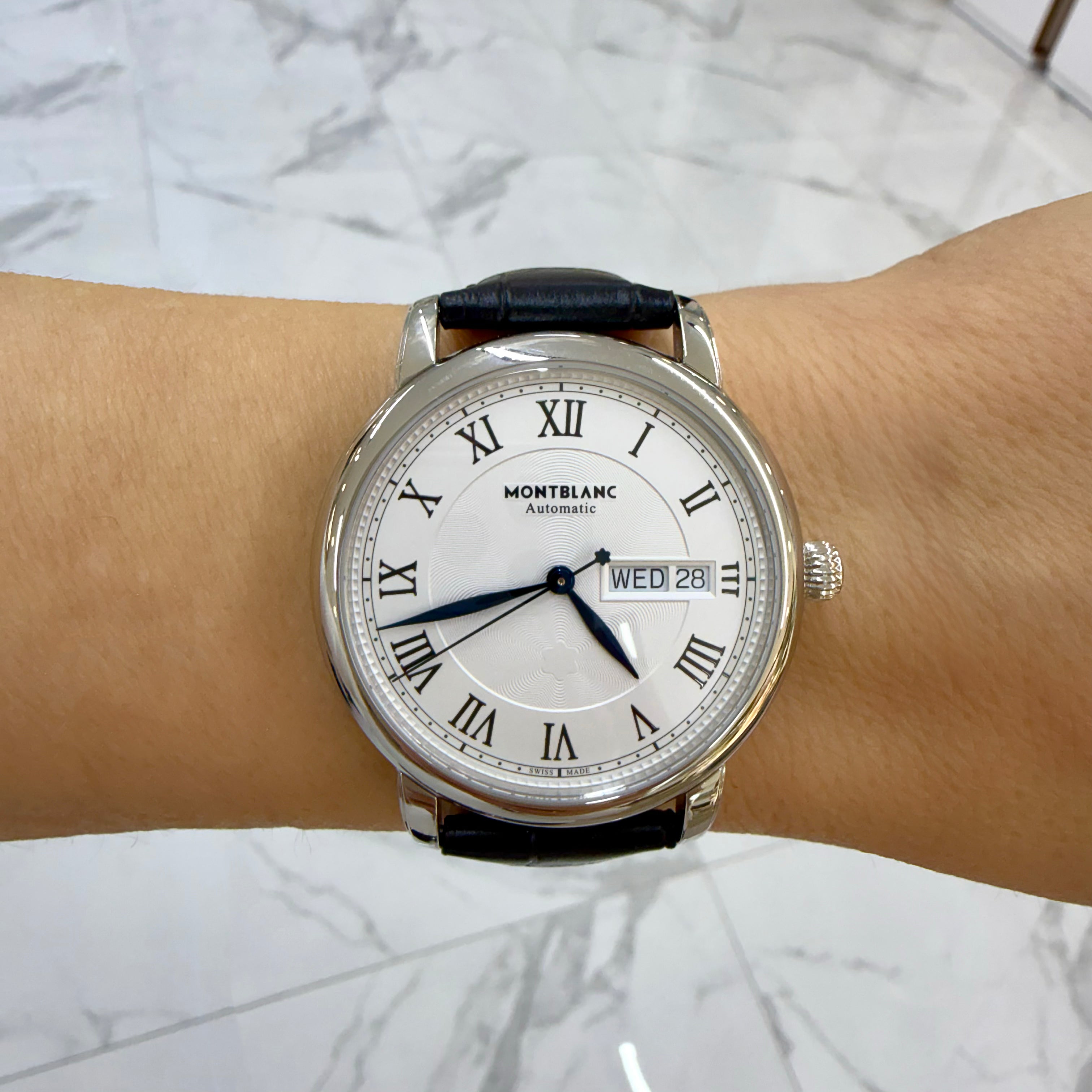 Montblanc Star Legacy 39MM 128686 White Dial Day Date Steel Automatic