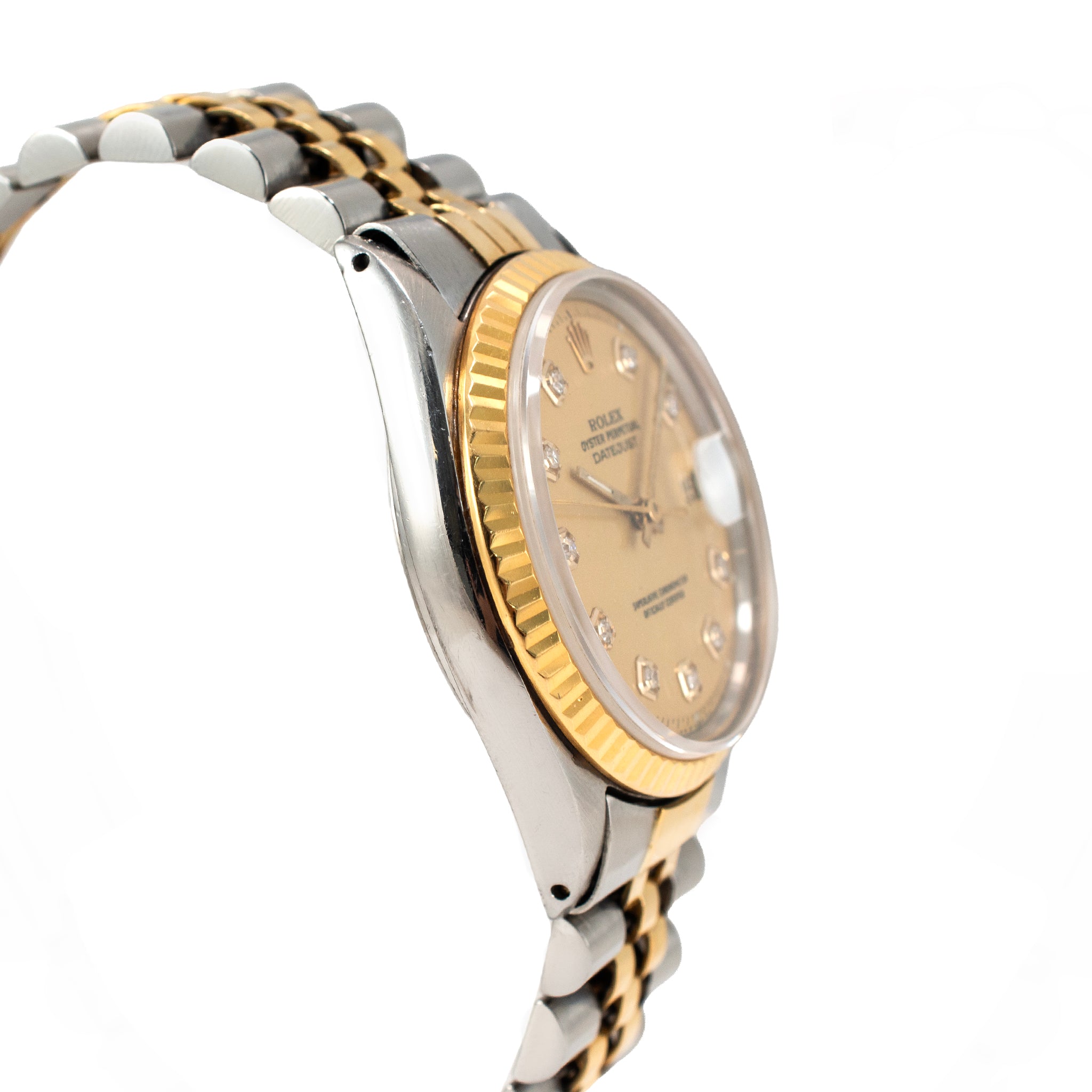 Rolex Datejust 36MM 1601 Champaign Diamond Dial Jubilee Gold Steel Watch