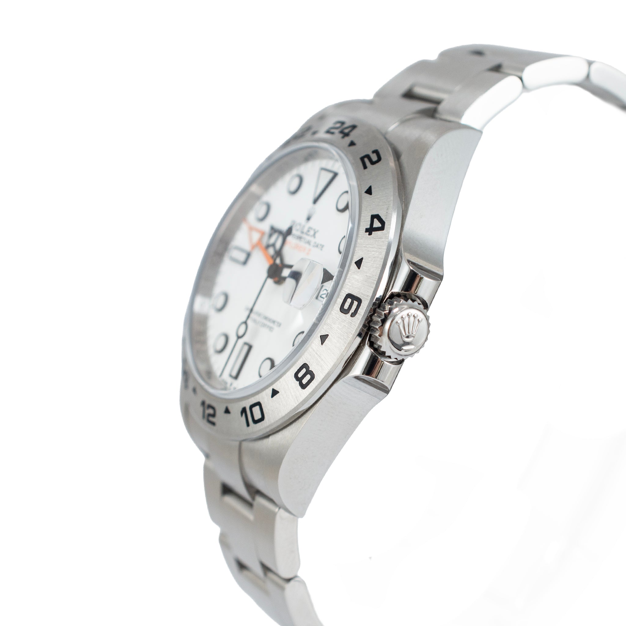 2025 Rolex Explorer II 42MM 226570 White Orange Polar Dial Oyster Steel Watch