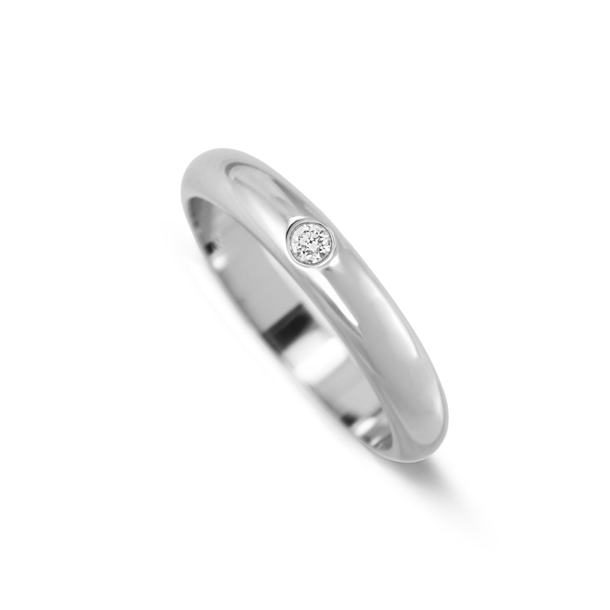 Ladies Cartier 1895 950 Platinum 3.5mm 0.04ct Round Diamond Wedding Band Ring