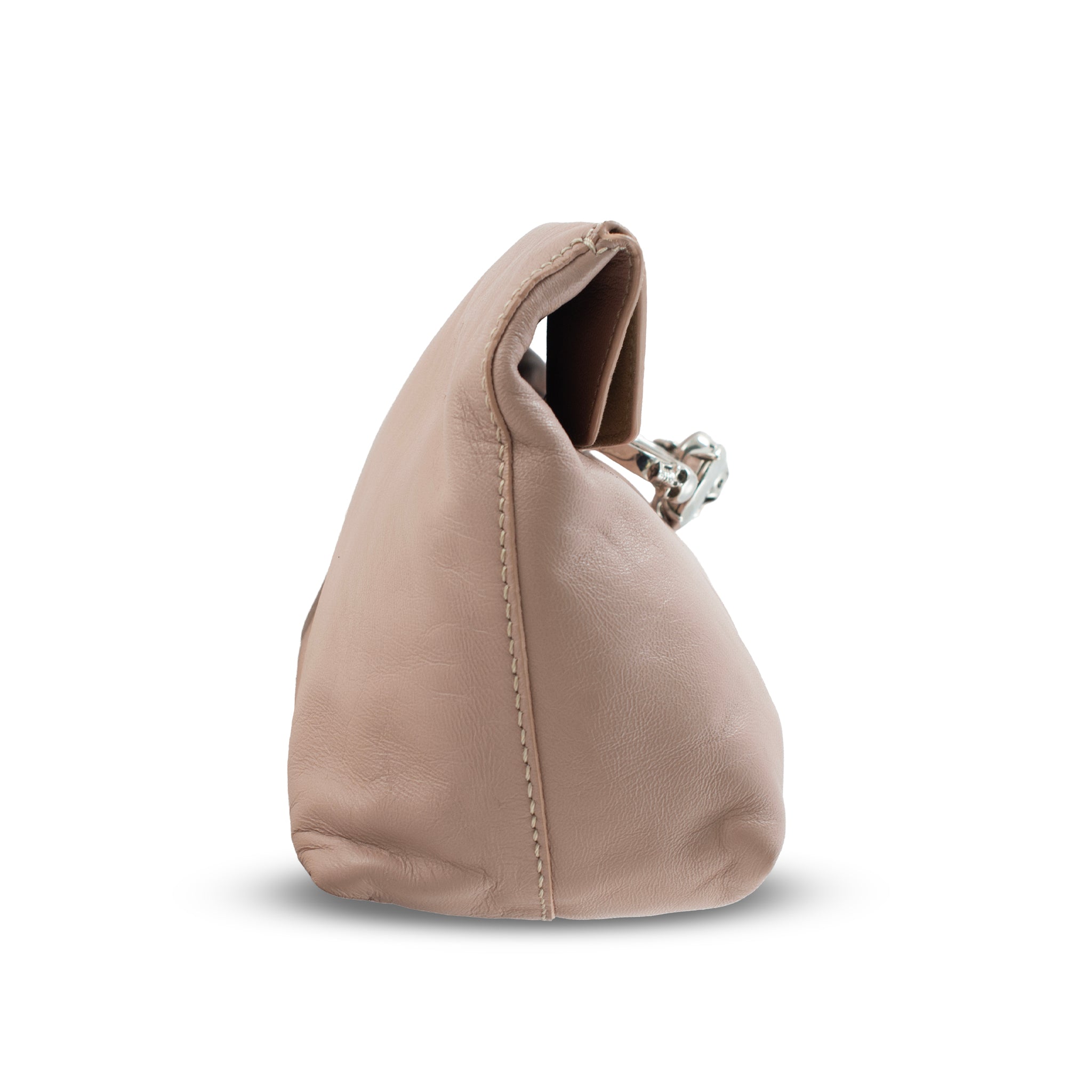 Alexander McQueen Rose Pink Skull Jewel Four-Ring Soft Leather Clutch Bag