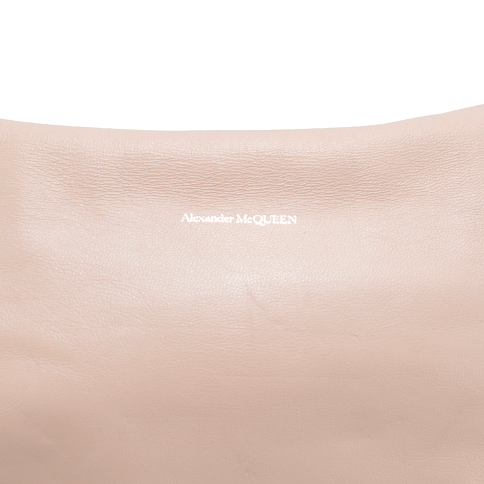 Alexander McQueen Rose Pink Skull Jewel Four-Ring Soft Leather Clutch Bag