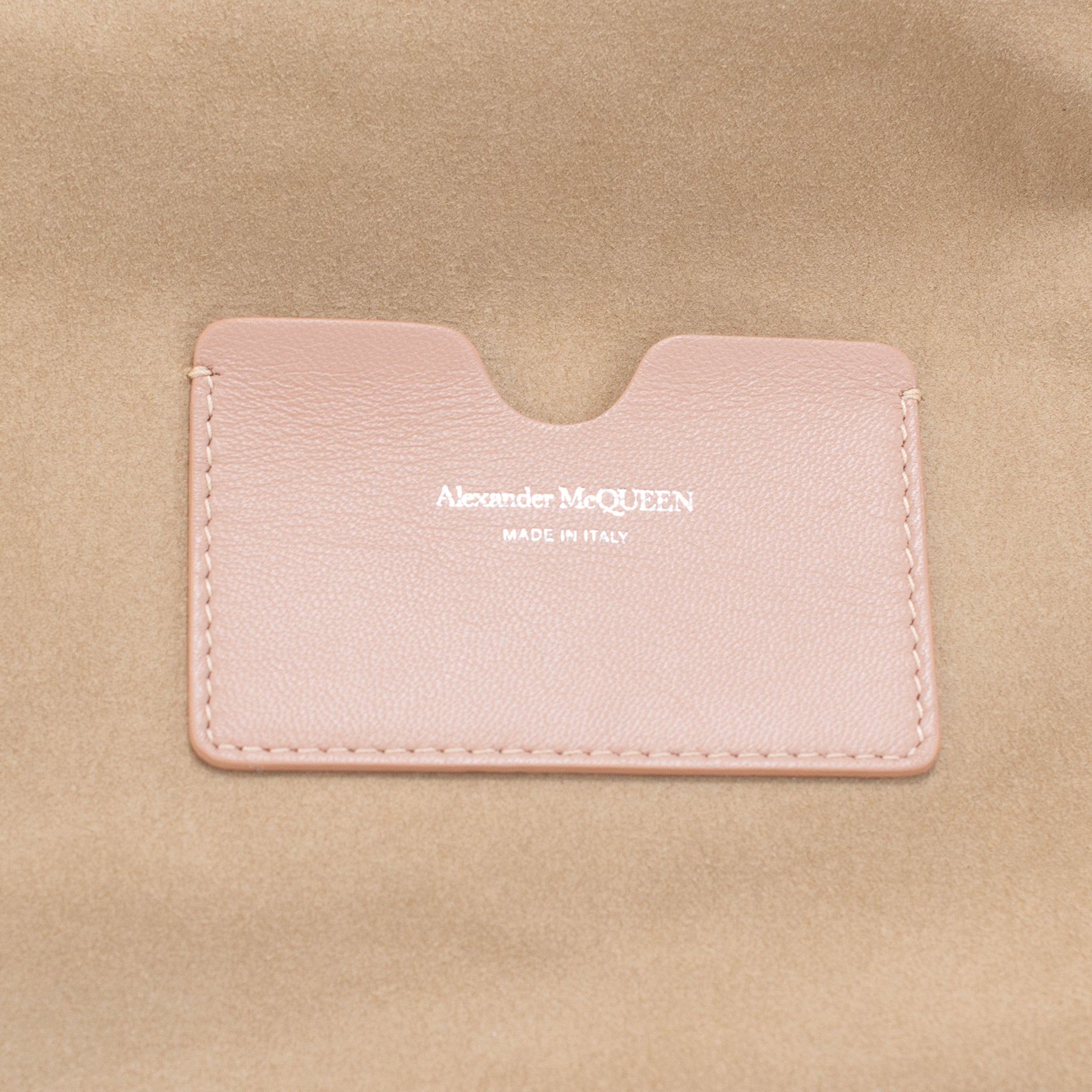 Alexander McQueen Rose Pink Skull Jewel Four-Ring Soft Leather Clutch Bag