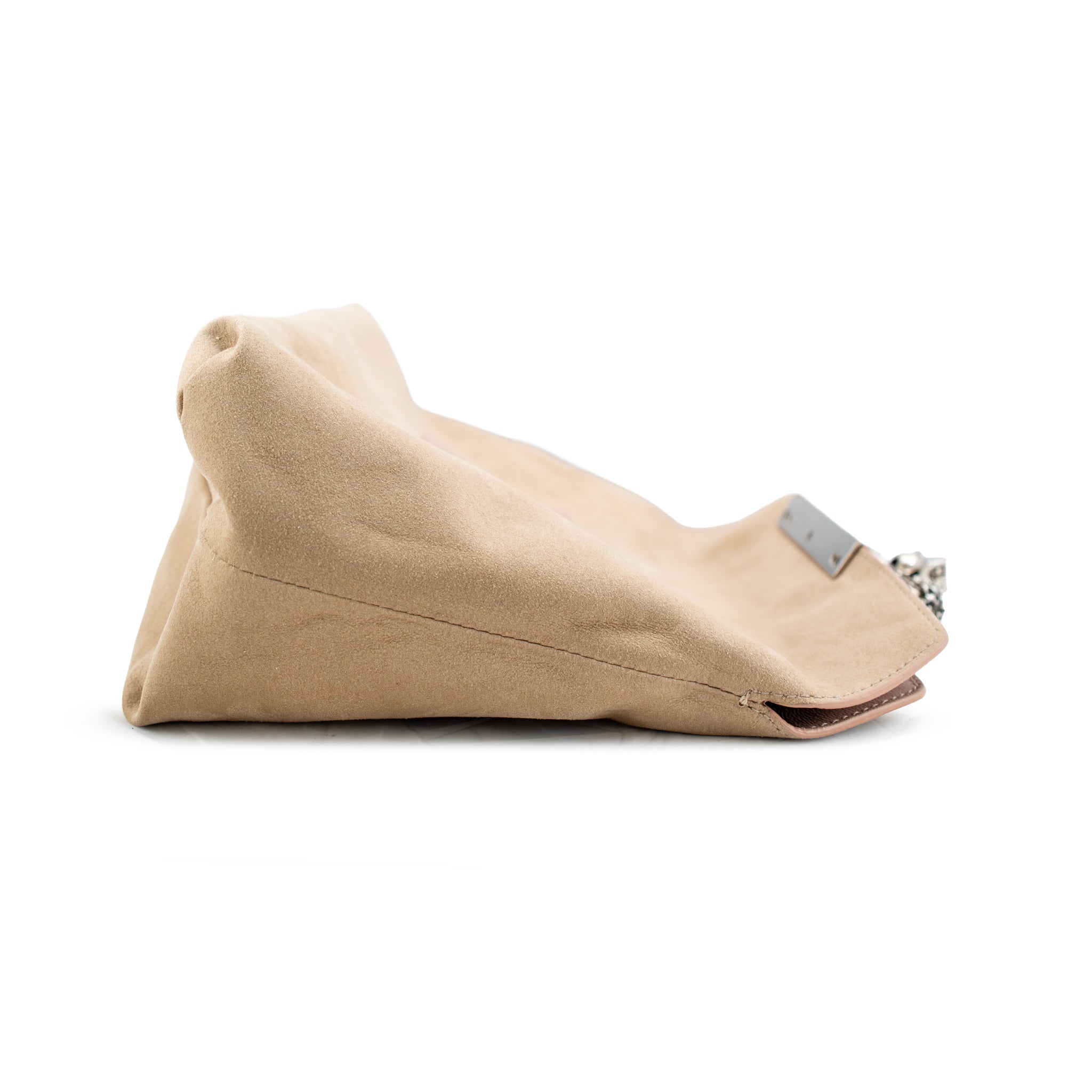 Alexander McQueen Rose Pink Skull Jewel Four-Ring Soft Leather Clutch Bag