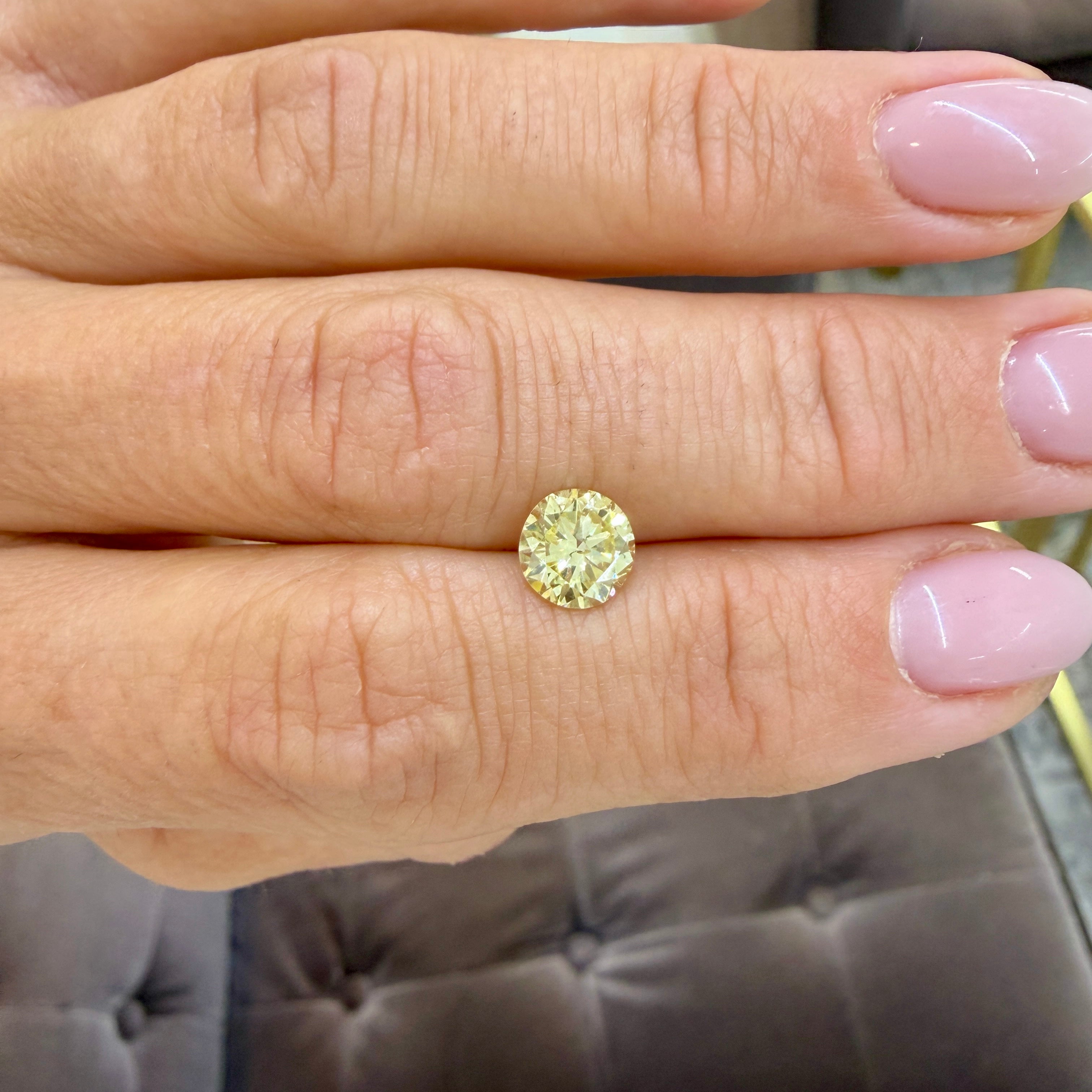 Natural 1.61ct Gia Fancy Yellow I1 Round Brilliant Cut Loose Diamond