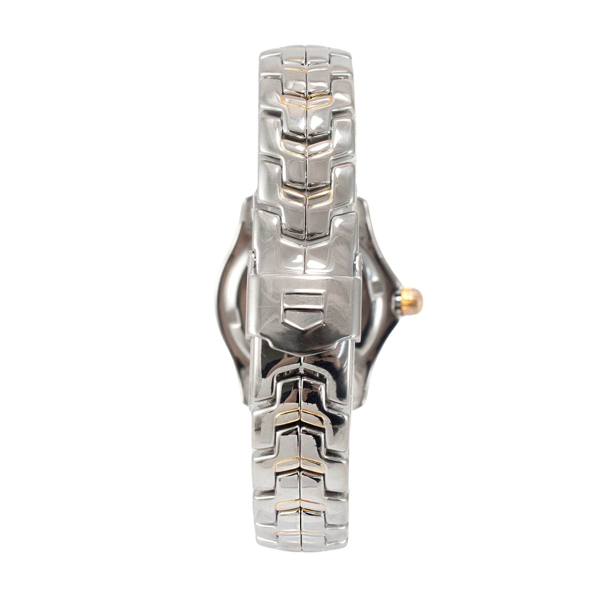 Ladies Tag Heuer Link Lady 27MM WJF1353 Mop Diamond Dial Gold Steel Qu