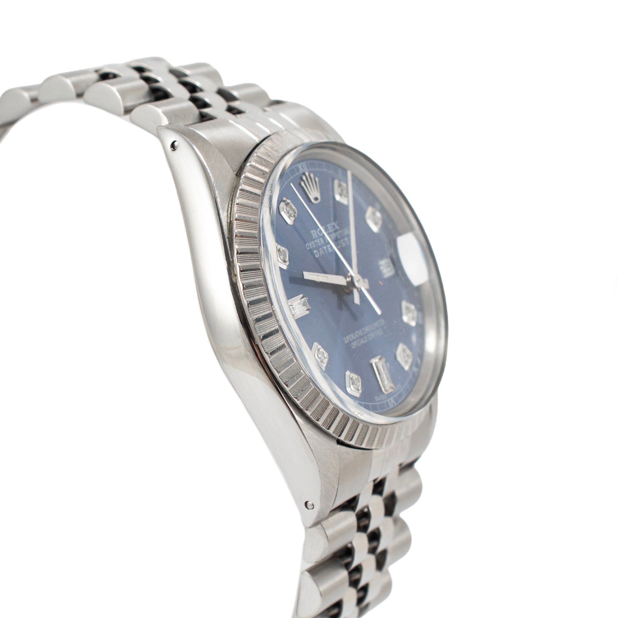 Rolex Datejust 36MM 16030 Blue Diamond Dial Jubilee Fluted Steel Watch