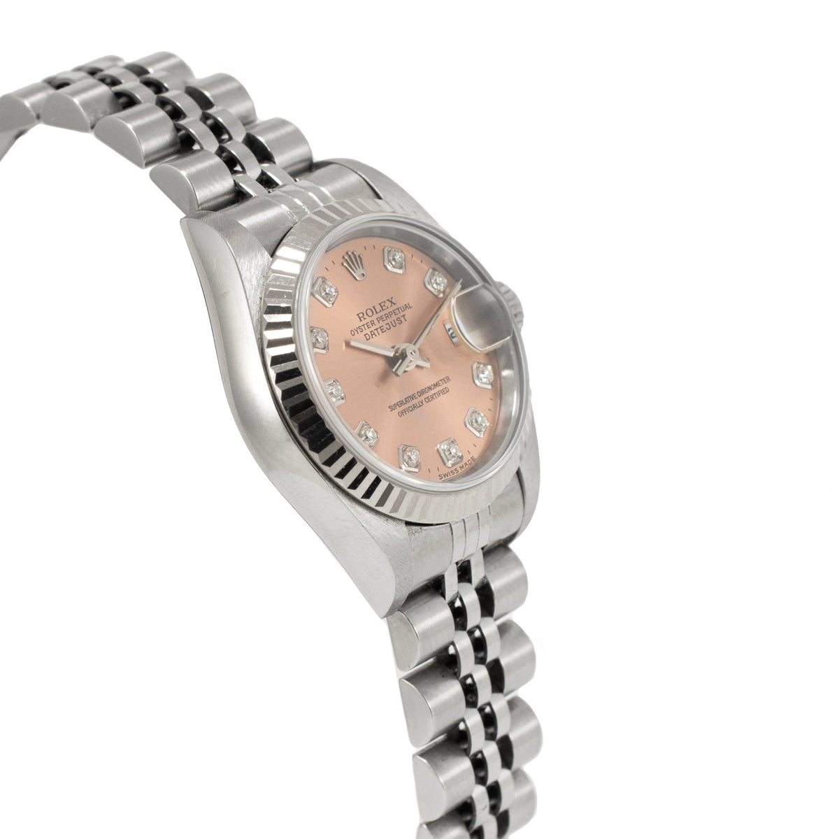 Rolex Ladies Datejust 69174 diamond jubilee steel Buy Rolex Datejust 26MM 69174 Black Diamond Dial Fluted  main image 4