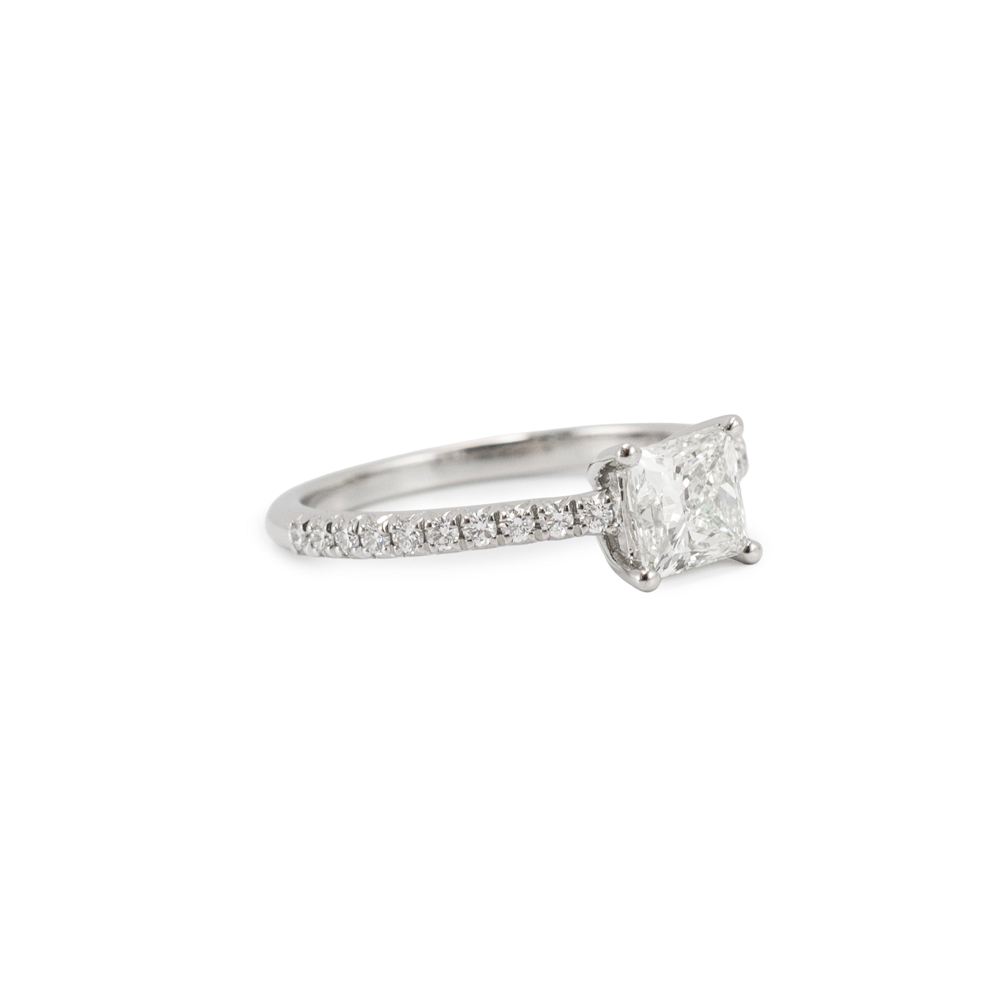 Tiffany & Co. Novo Platinum 0.95ctw Princess Cut Pave Diamond Engagement Ring
