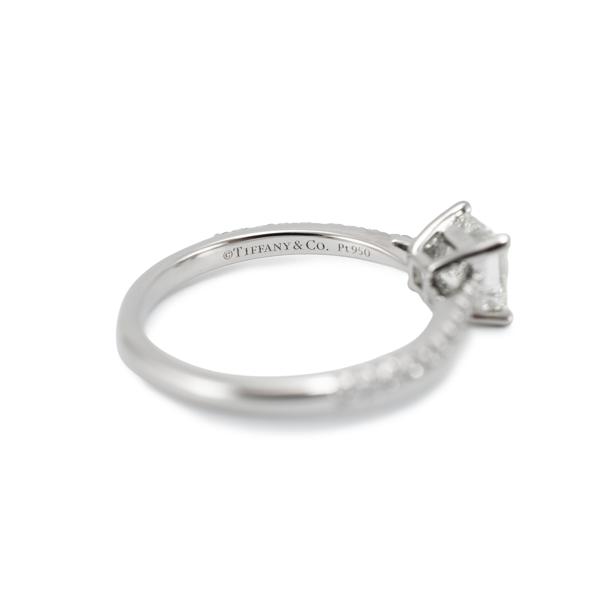 Tiffany & Co. Novo Platinum 0.95ctw Princess Cut Pave Diamond Engagement Ring