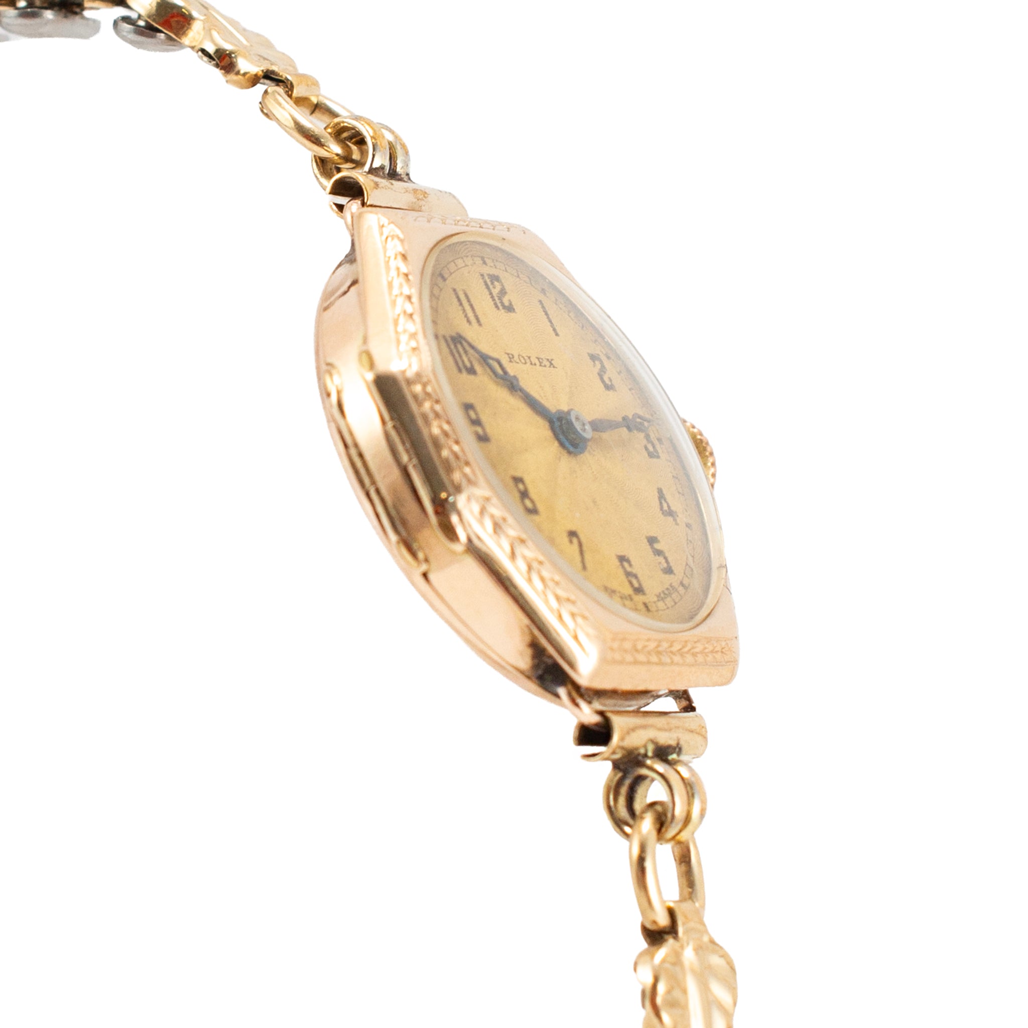 Ladies Antique Art Deco Rolex 9K Gold Telephone Dial Octagonal Vintage Manual Wind Watch