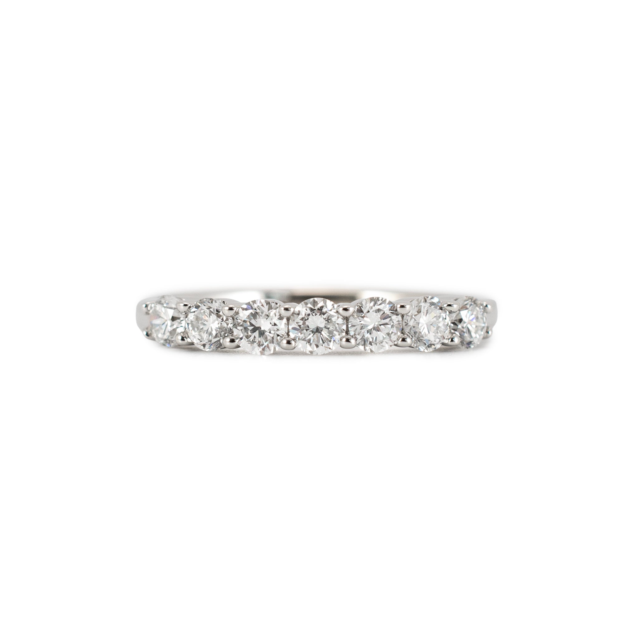 14K White Gold Seven Across Half Eternity 0.45ct Lab Grown Diamond Wedding Band
