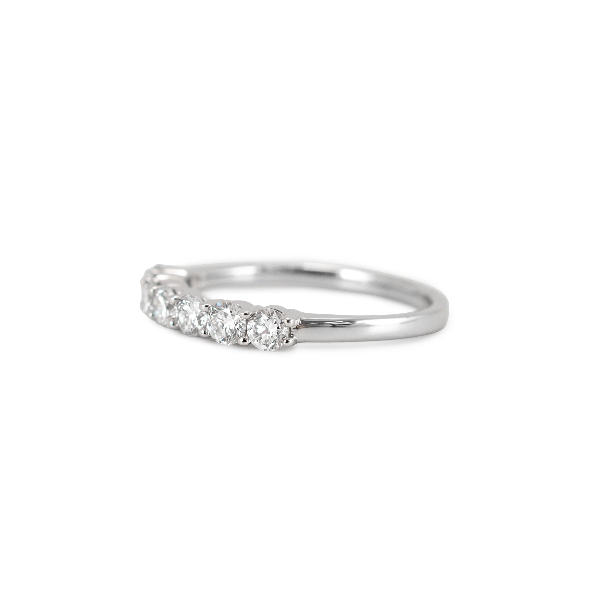 14K White Gold Seven Across Half Eternity 0.45ct Lab Grown Diamond Wedding Band