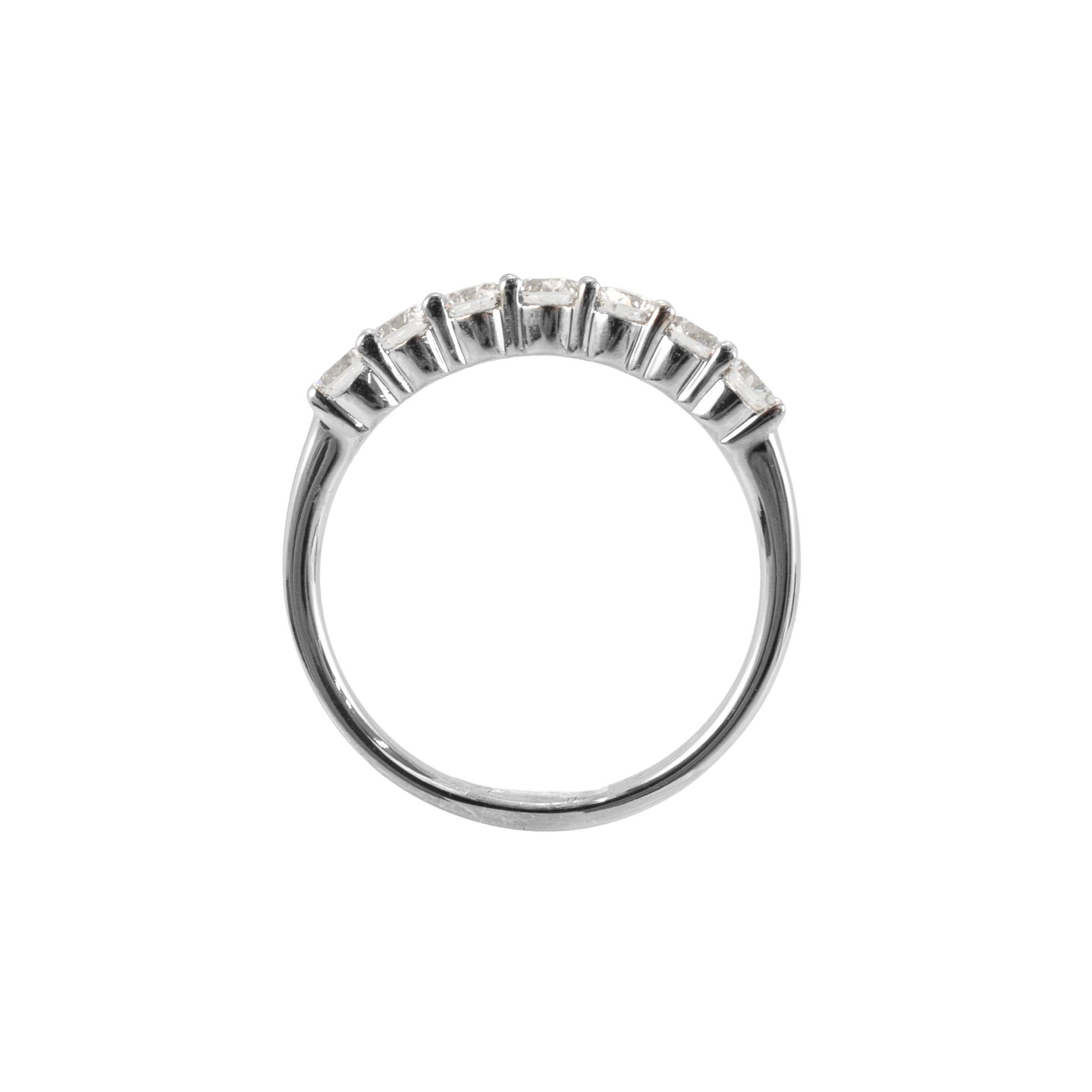 14K White Gold Seven Across Half Eternity 0.45ct Lab Grown Diamond Wedding Band