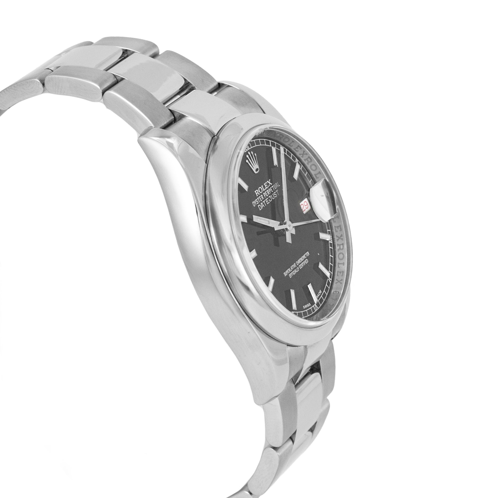 Rolex Datejust 36MM 116200 Black & Red Roulette Oyster Smooth Steel Watch