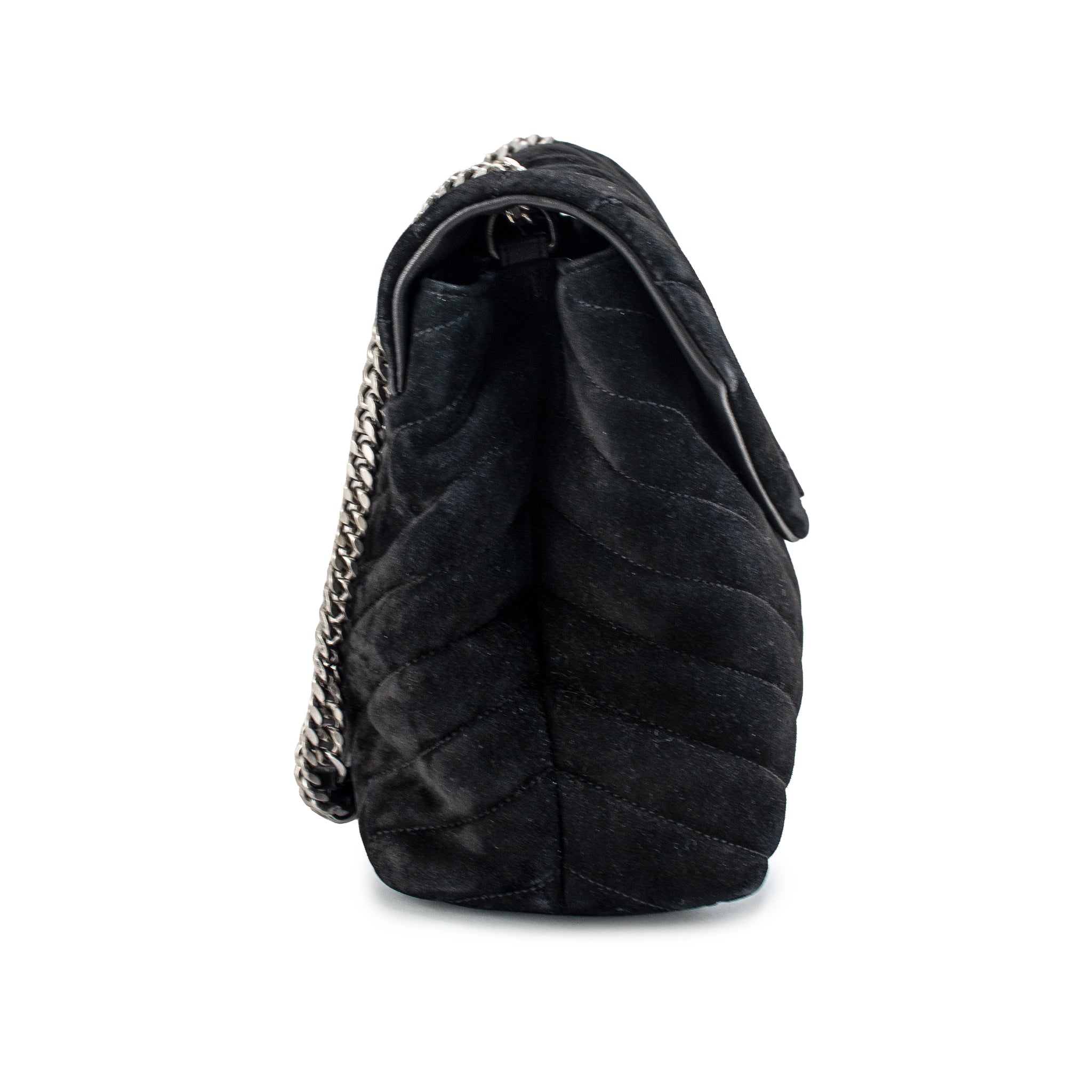 Saint Laurent Loulou Medium Suede Matelassé Chain Shoulder Bag