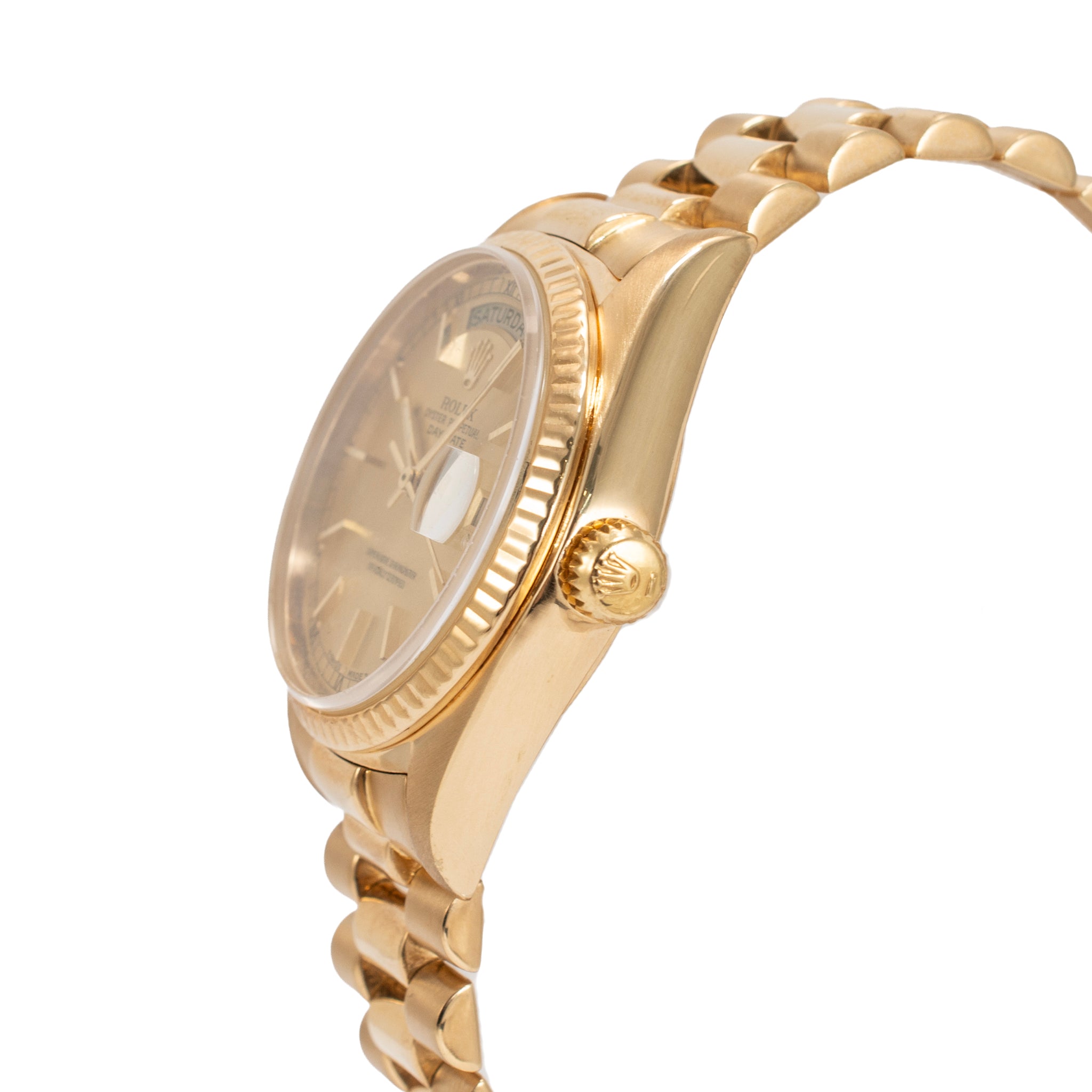 Rolex Day Date 36MM 18038 Champagne Dial Quick Set 18K Yellow Gold Watch