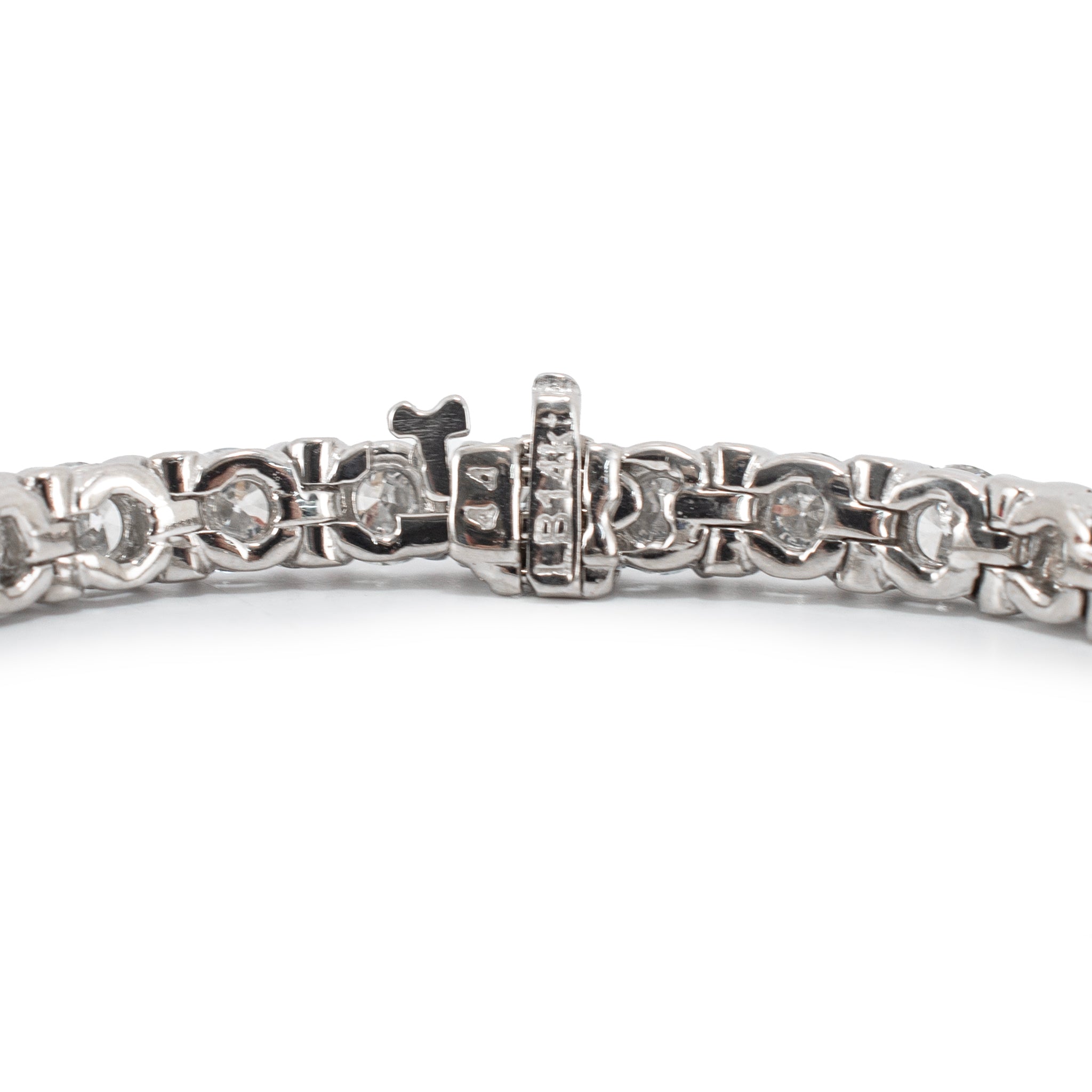 14K White Gold 4-Prong 11.41ct Lab Grown Round Diamond Classic Tennis Bracelet