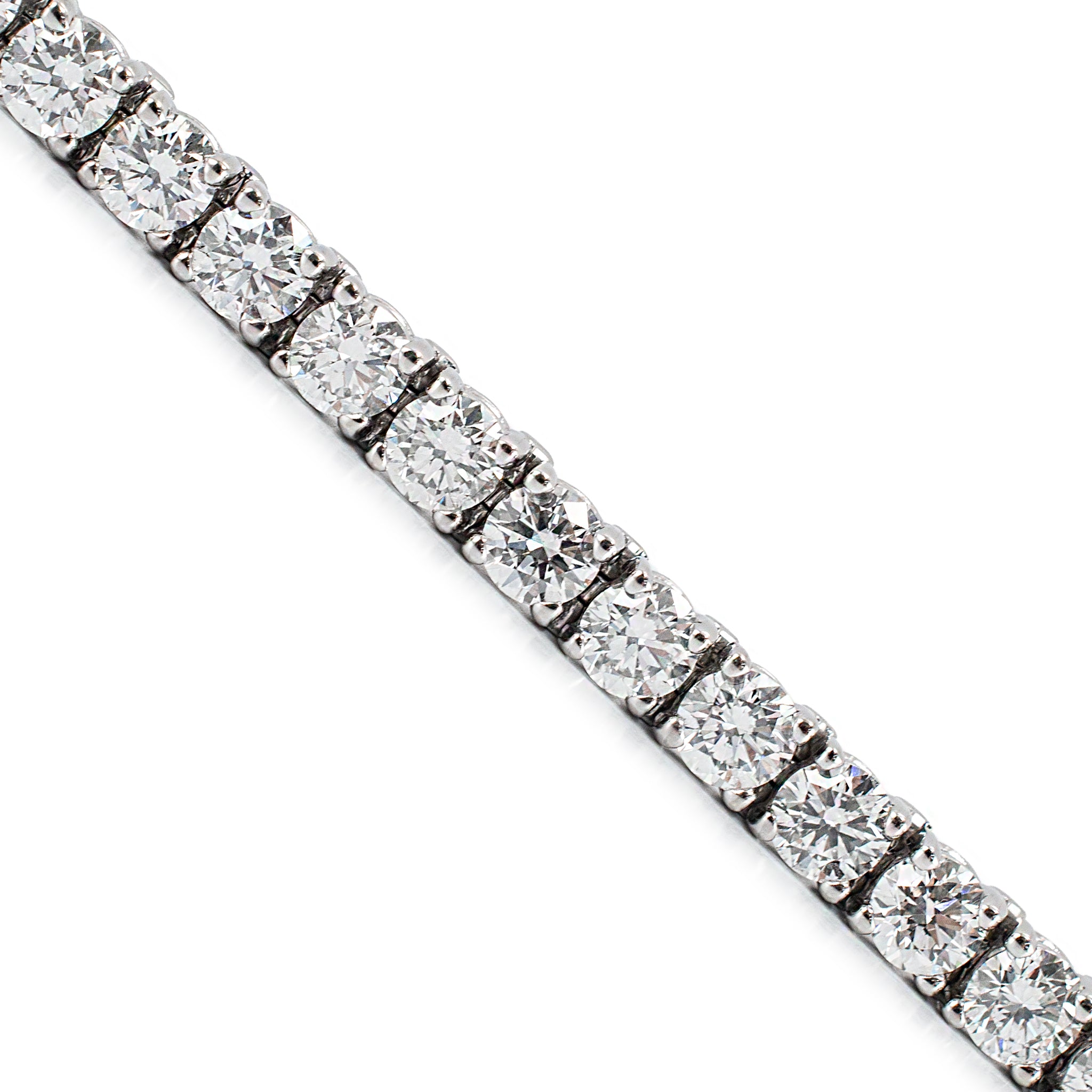 14K White Gold 4-Prong 11.41ct Lab Grown Round Diamond Classic Tennis Bracelet