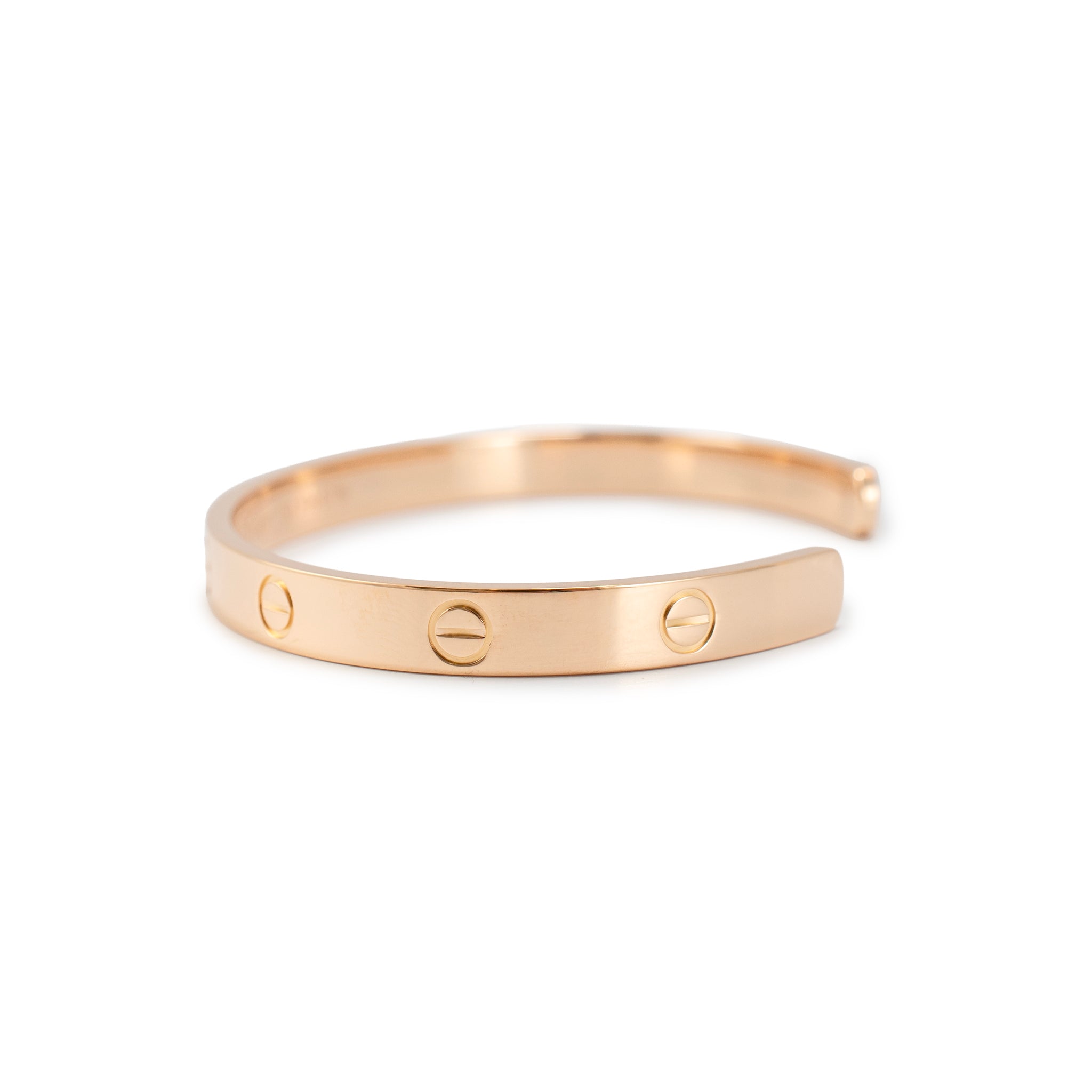 Cartier Love Classic Model 18K Rose Gold Open Screw Cuff Bangle Bracelet