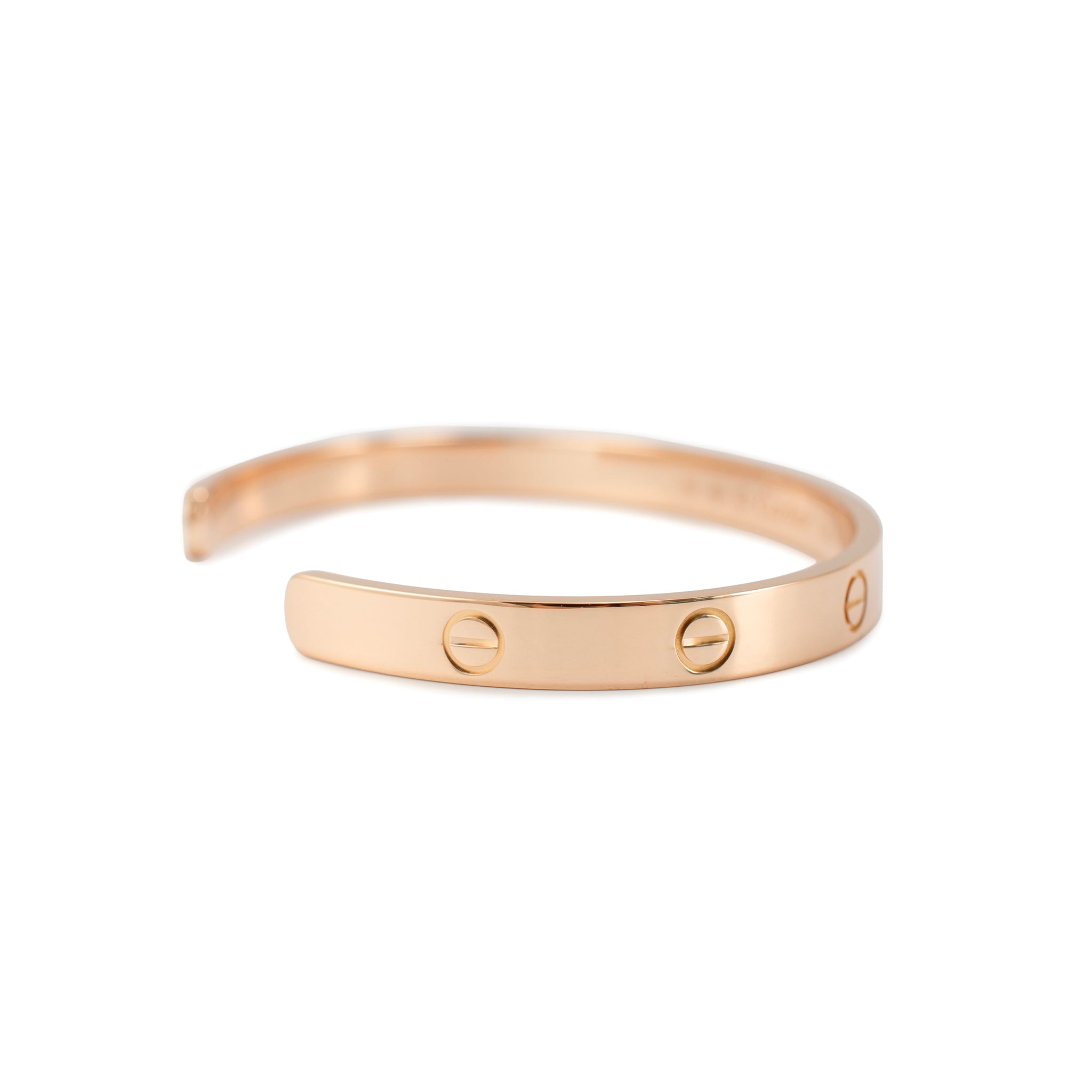 Cartier Love Classic Model 18K Rose Gold Open Screw Cuff Bangle Bracelet