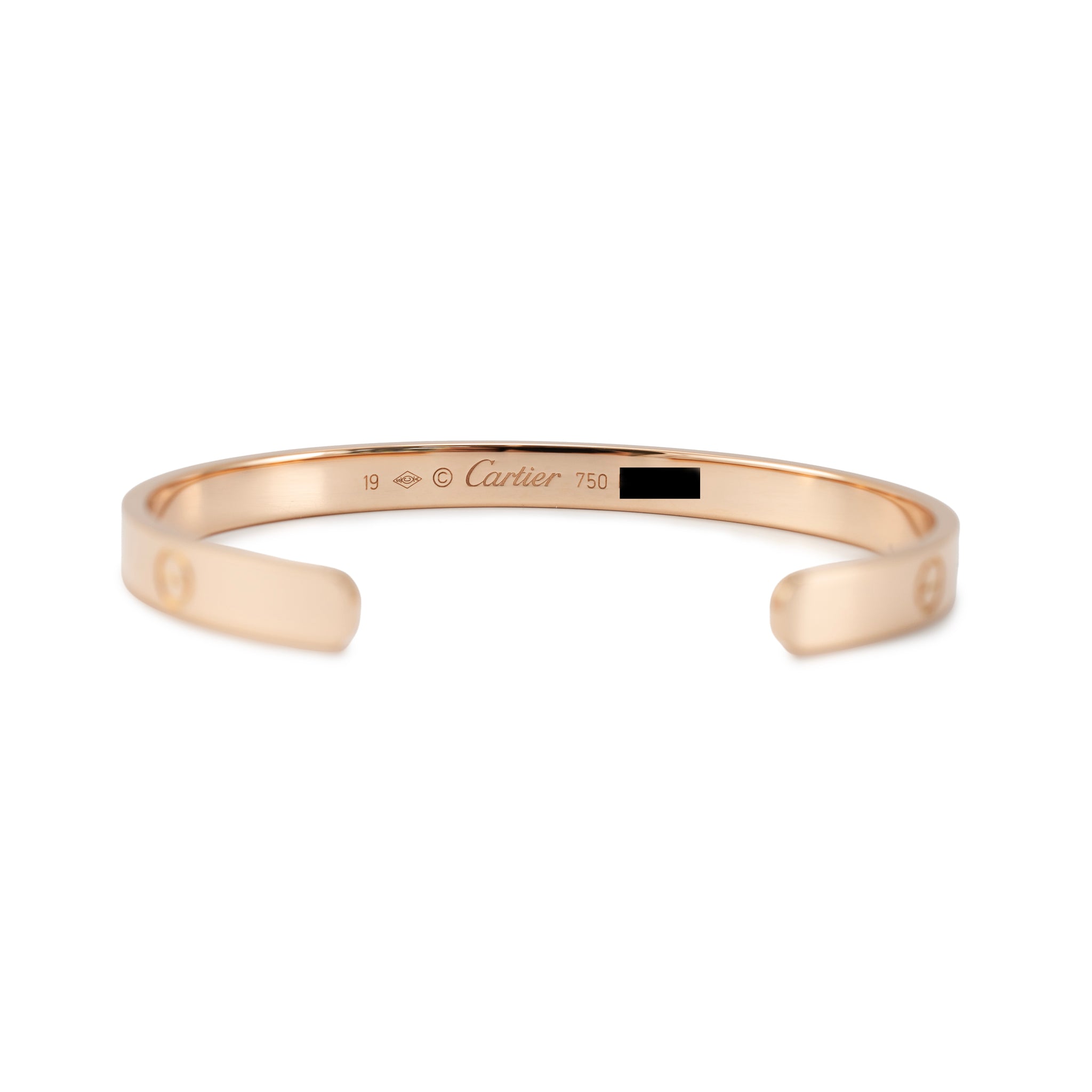 Cartier Love Classic Model 18K Rose Gold Open Screw Cuff Bangle Bracelet