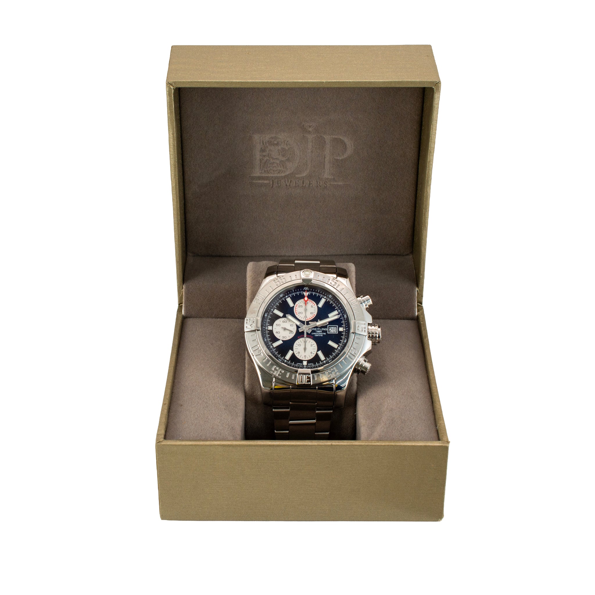 Breitling Super Avenger II 48MM A13371 Black Dial Chronograph Steel Watch