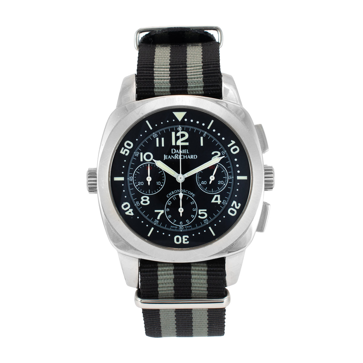 Jeanrichard Chronoscope 43MM 25030 NATO Strap Automatic Steel Watch
