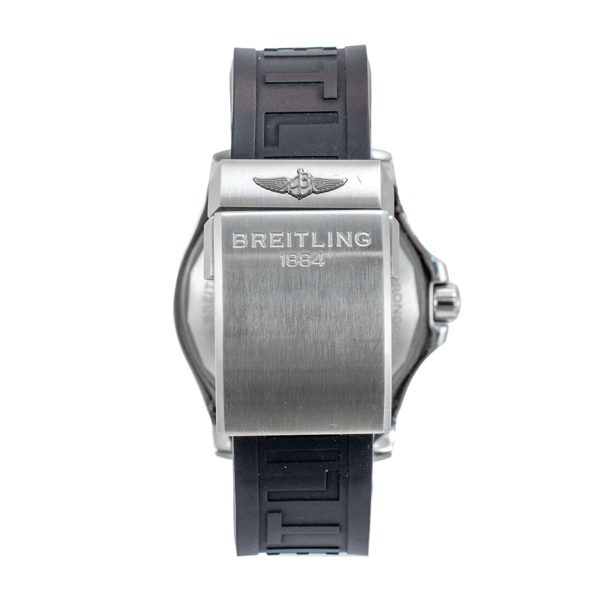 Breitling Superocean 44MM A17367 Black Dial Rubber Band Stainless Steel Watch