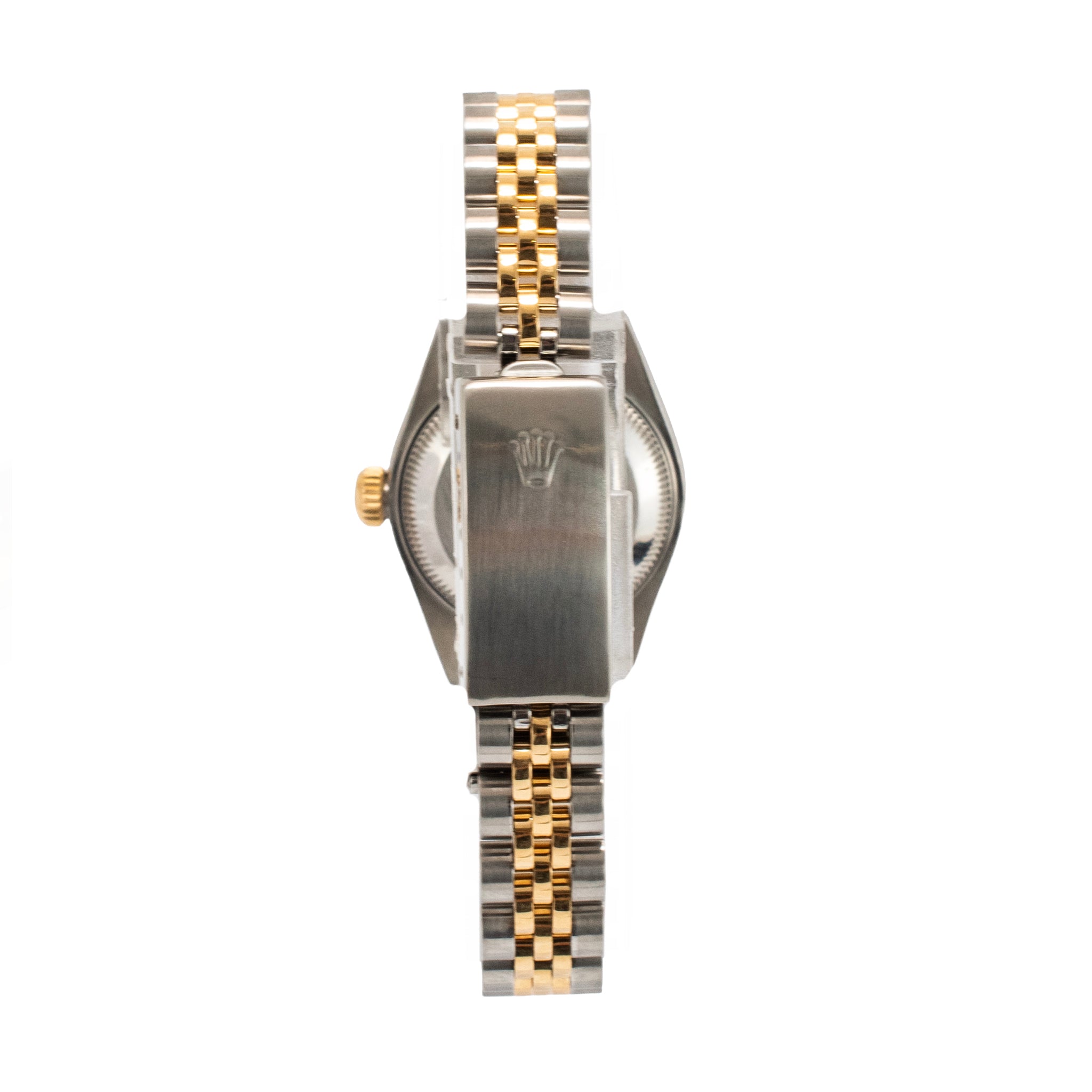 Ladies Rolex Datejust 26MM 69173 Champagne Tapestry Dial Gold Steel Watch