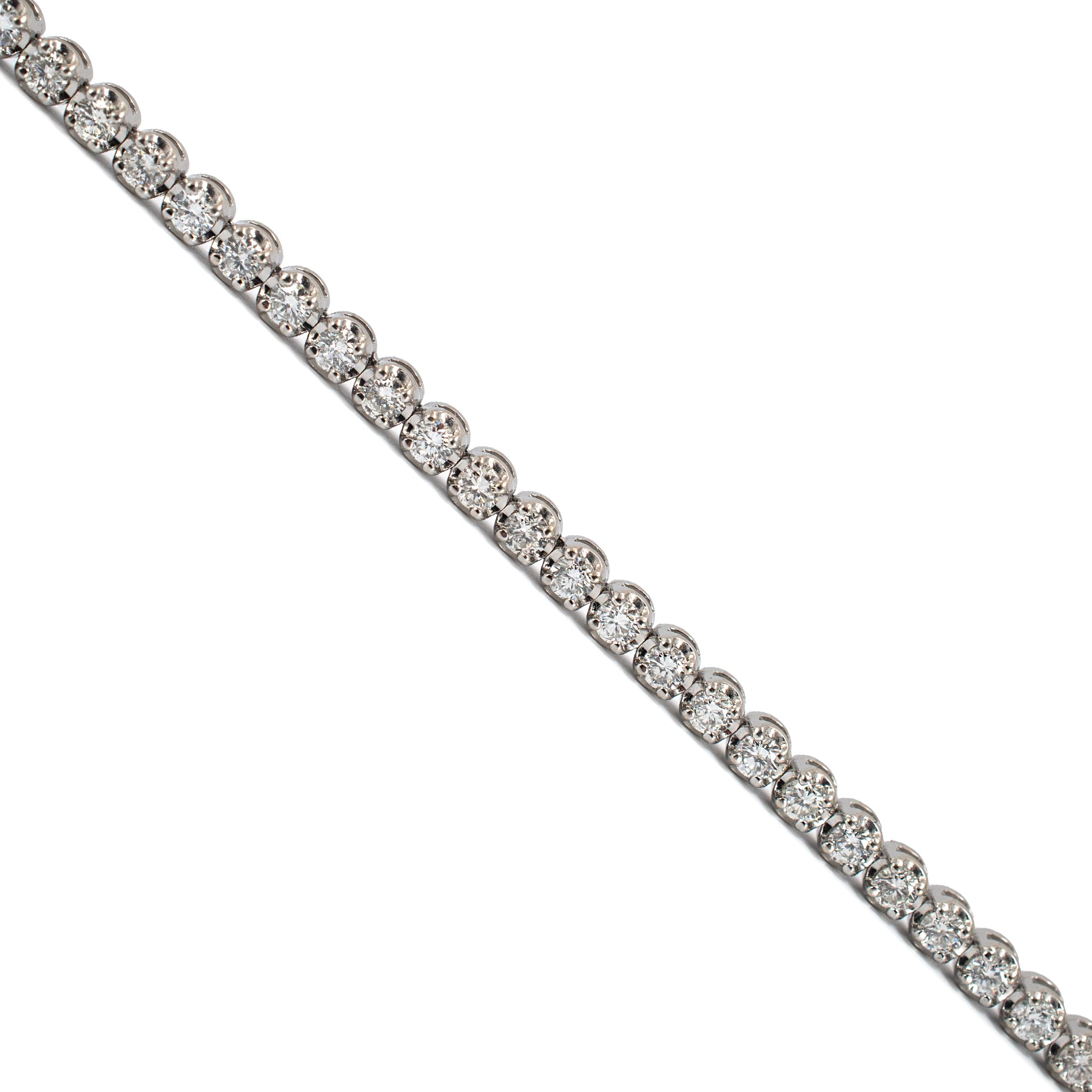 Ladies 14K White Gold 4-Prong 3.20ct Diamond Petite Tennis Bracelet