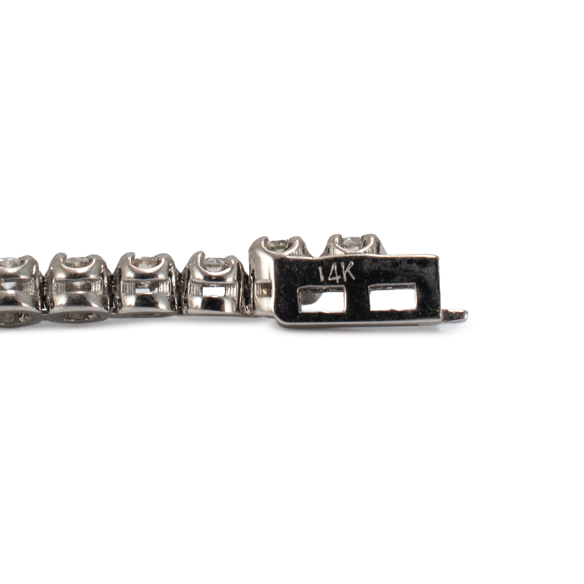 Ladies 14K White Gold 4-Prong 3.20ct Diamond Petite Tennis Bracelet