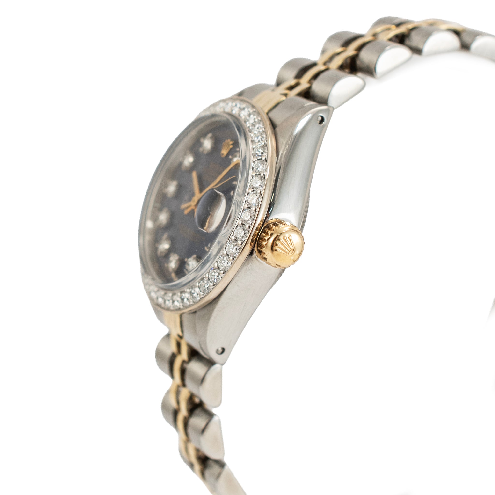 Ladies Rolex Oyster Perpetual Date 26MM 6917 Diamond Jubilee Gold Steel Watch