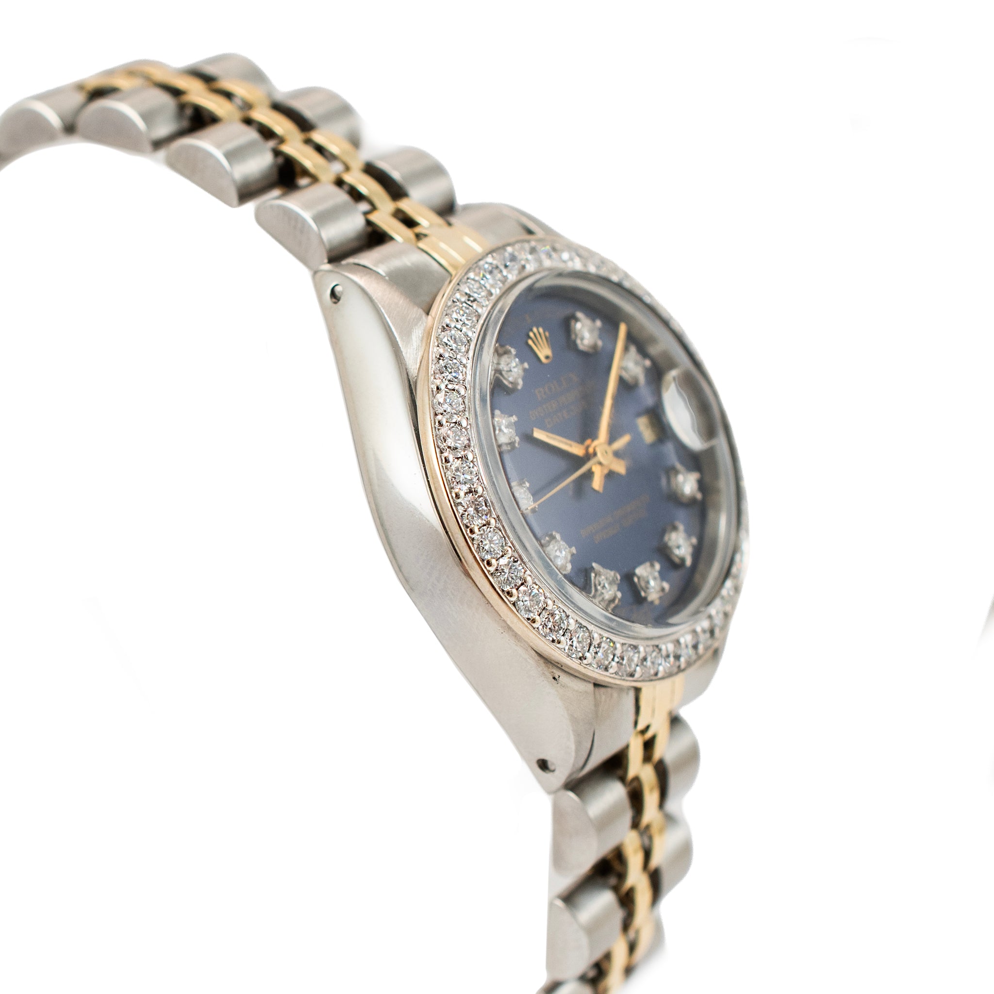 Ladies Rolex Oyster Perpetual Date 26MM 6917 Diamond Jubilee Gold Steel Watch