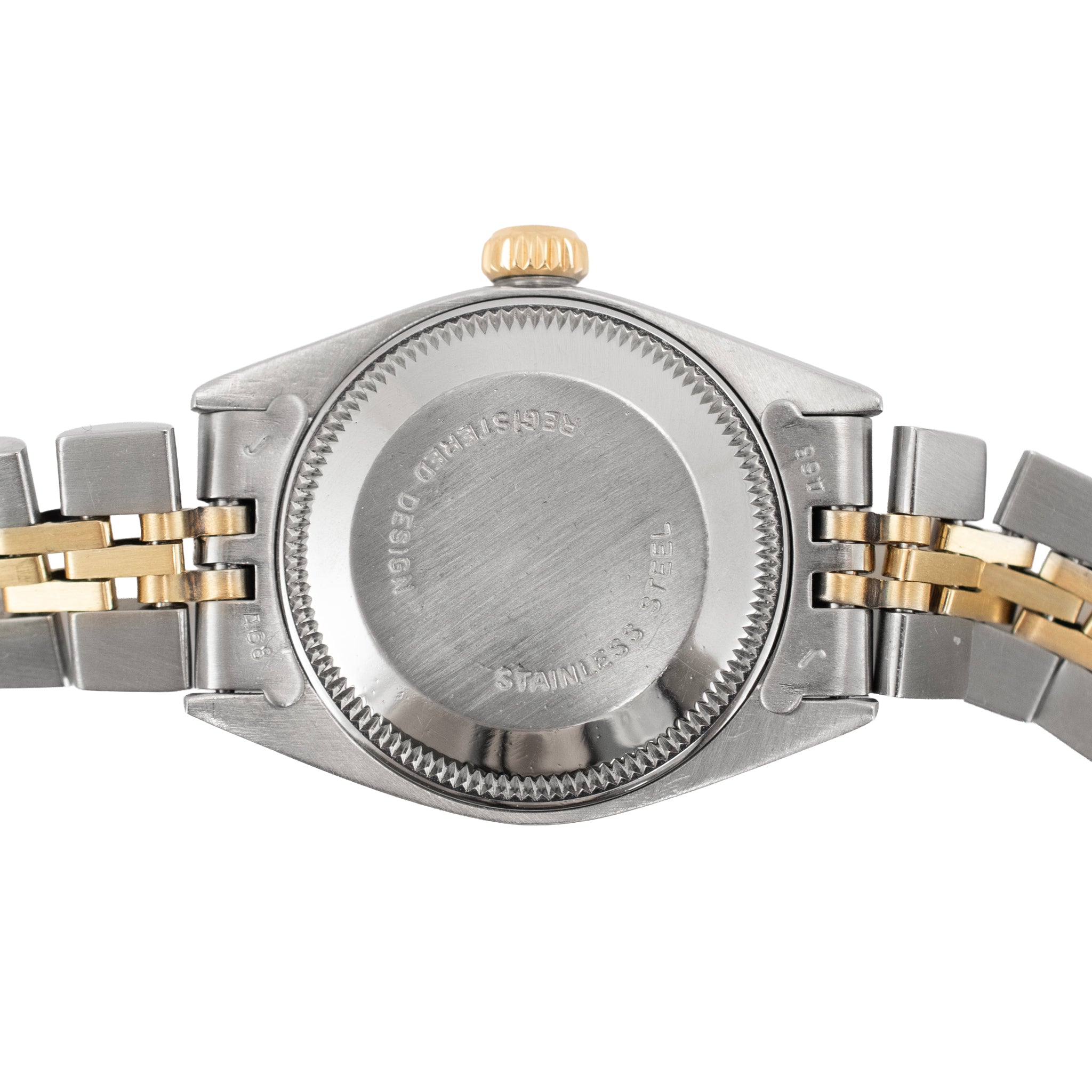 Ladies Rolex Oyster Perpetual Date 26MM 6917 Diamond Jubilee Gold Steel Watch