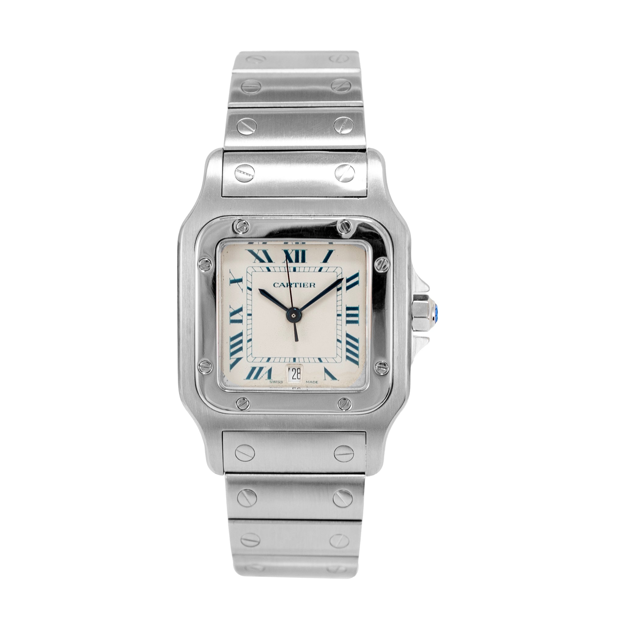 Ladies Cartier Santos Galbée 29MM X 41MM 987901 White Roman Steel Quartz Watch