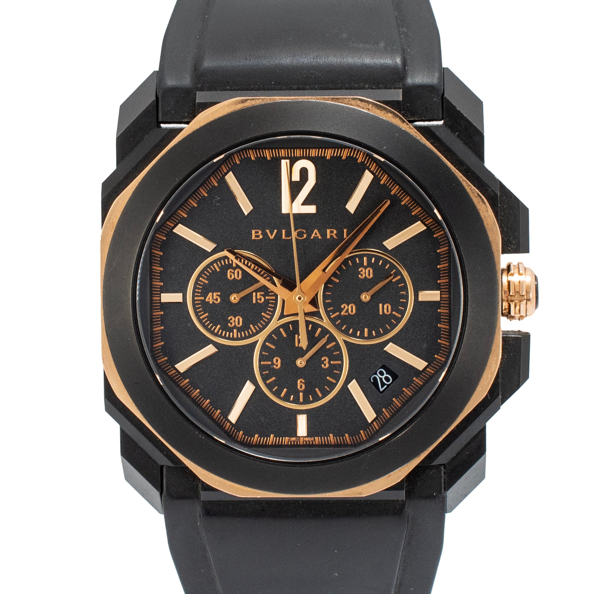 Bvlgari Octo L’Originale 41MM bgop41sgch Chronograph 18K Rose Gold Steel Watch