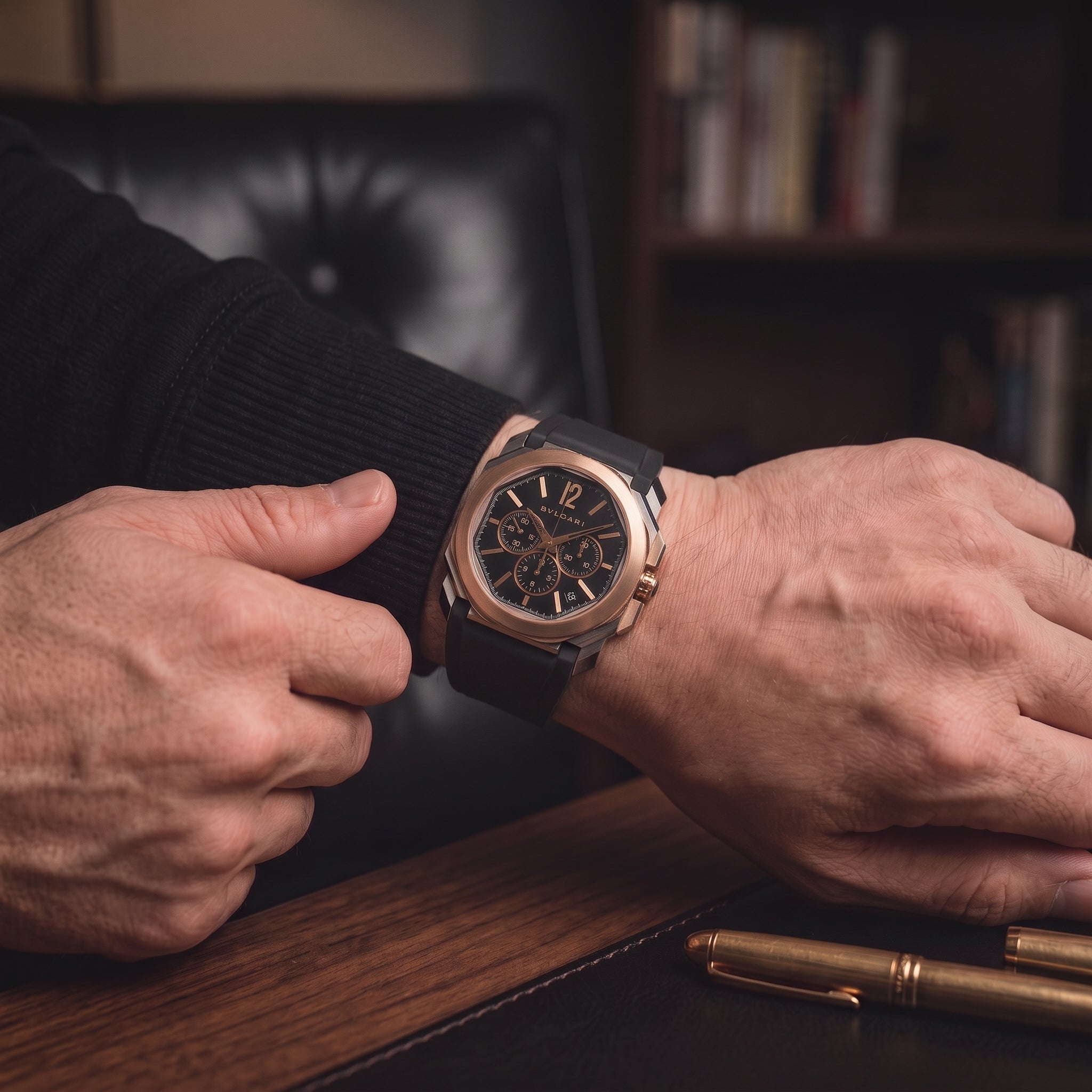 Bvlgari Octo L’Originale 41MM bgop41sgch Chronograph 18K Rose Gold Steel Watch